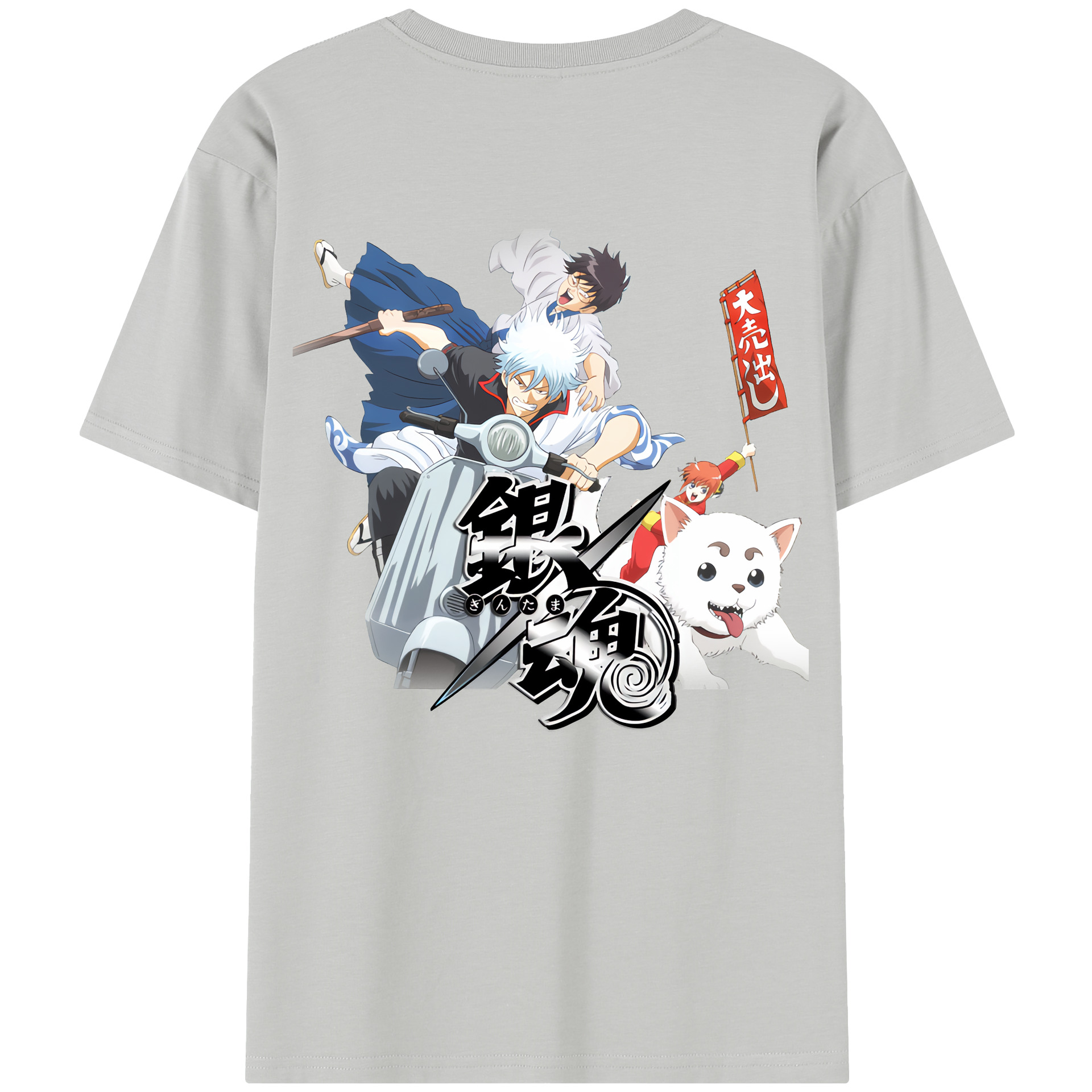 （画像用） ぎんたま 坂田銀時（さかたぎんとき） 神楽 志村新八（しむら しんぱち） GINTAMA Sakata Gintoki Kagura Shimura Shinpachi レディース半袖Tシャツ(バックプリント)