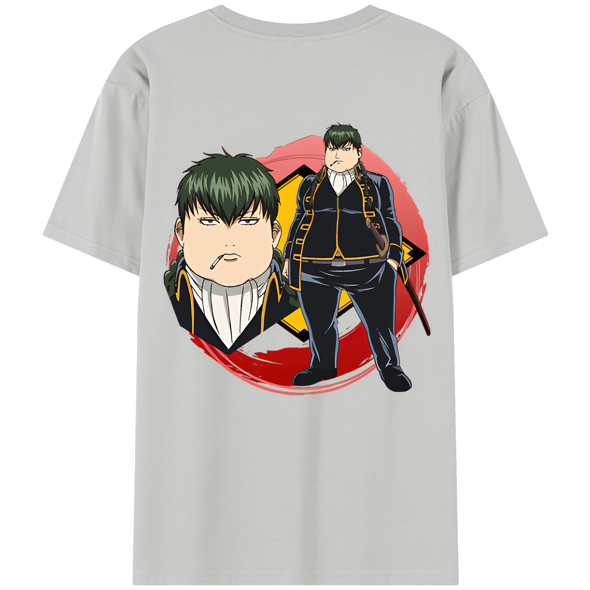 （画像用） ぎんたま 坂田銀時（さかたぎんとき） 神楽 志村新八（しむら しんぱち） GINTAMA Sakata Gintoki Kagura Shimura Shinpachi レディース半袖Tシャツ(バックプリント)