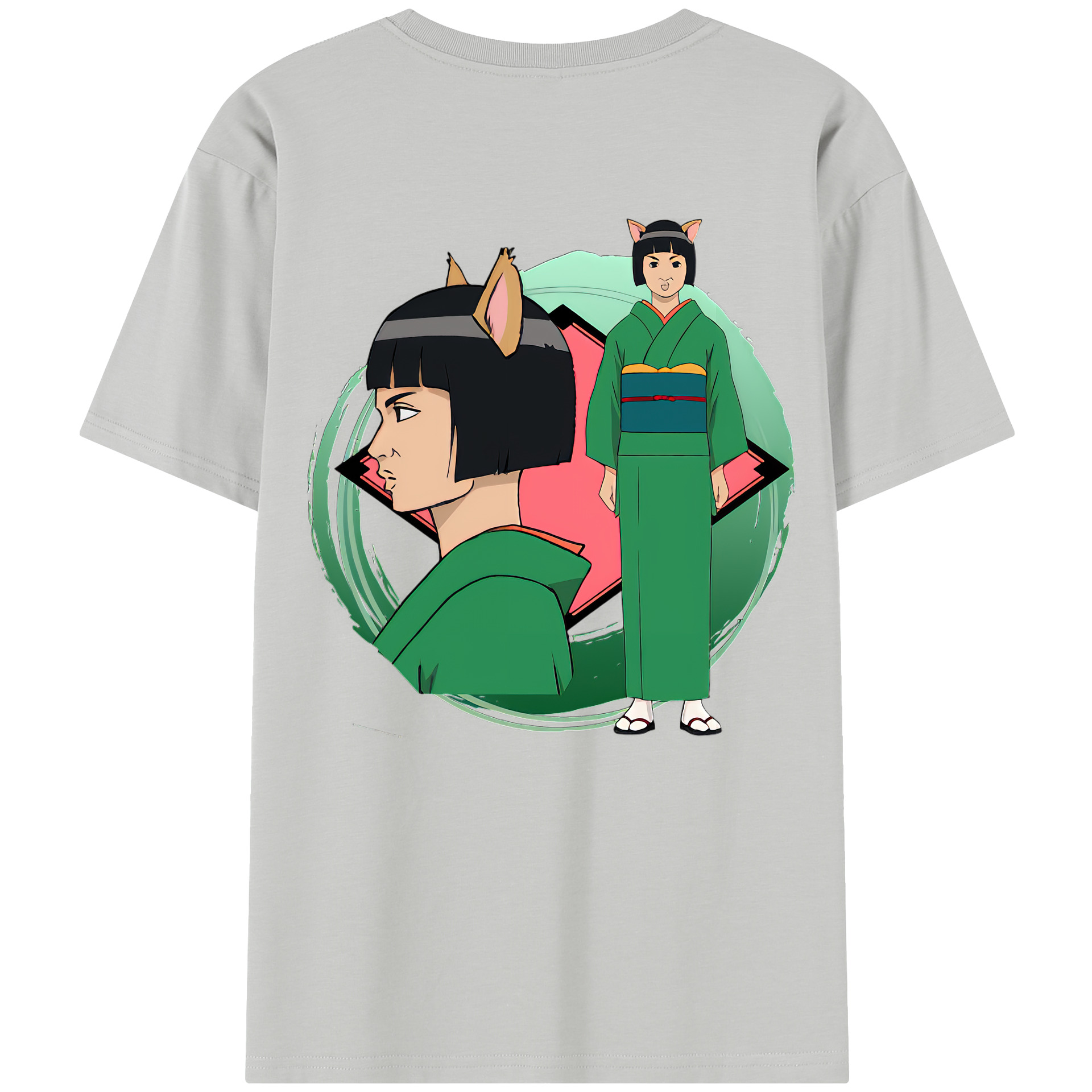 （画像用） ぎんたま 坂田銀時（さかたぎんとき） 神楽 志村新八（しむら しんぱち） GINTAMA Sakata Gintoki Kagura Shimura Shinpachi レディース半袖Tシャツ(バックプリント)