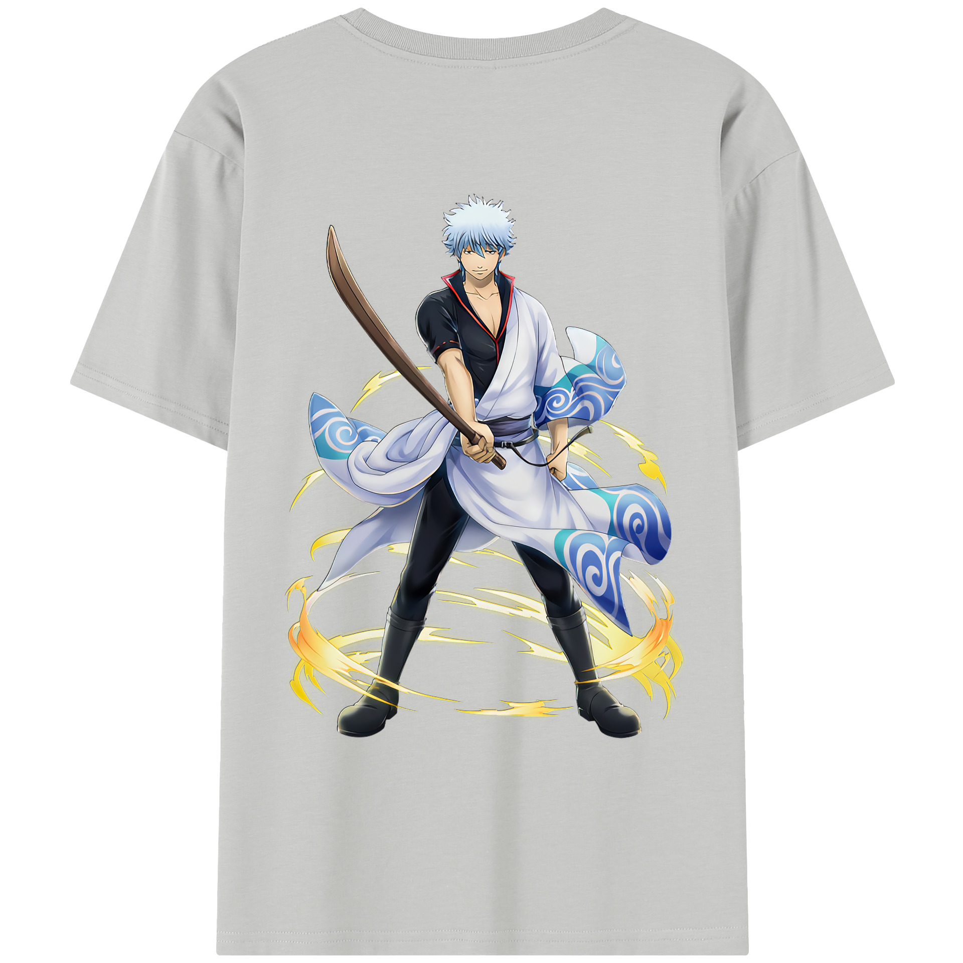 （画像用） ぎんたま 坂田銀時（さかたぎんとき） 神楽 志村新八（しむら しんぱち） GINTAMA Sakata Gintoki Kagura Shimura Shinpachi レディース半袖Tシャツ(バックプリント)