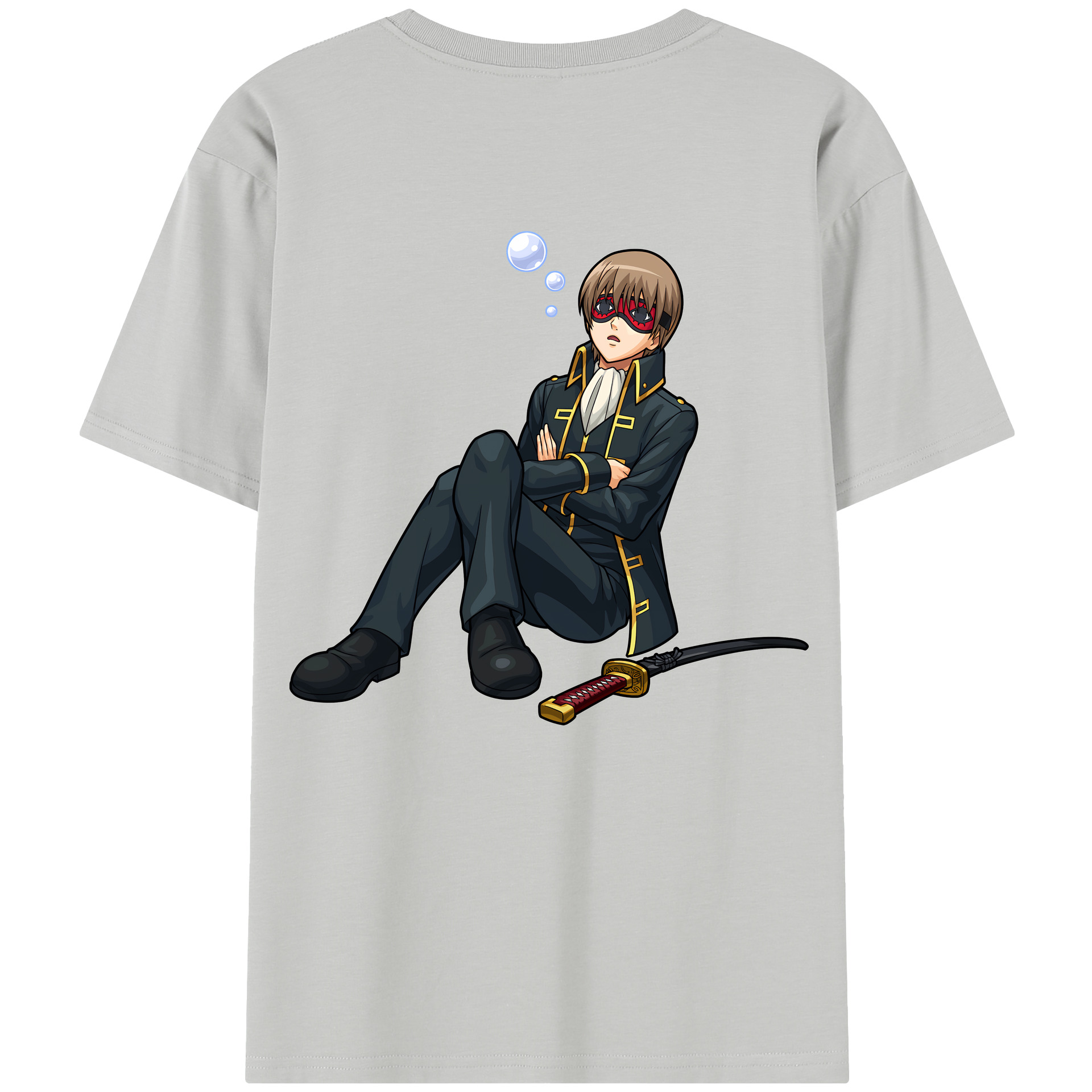 （画像用） ぎんたま 坂田銀時（さかたぎんとき） 神楽 志村新八（しむら しんぱち） GINTAMA Sakata Gintoki Kagura Shimura Shinpachi レディース半袖Tシャツ(バックプリント)