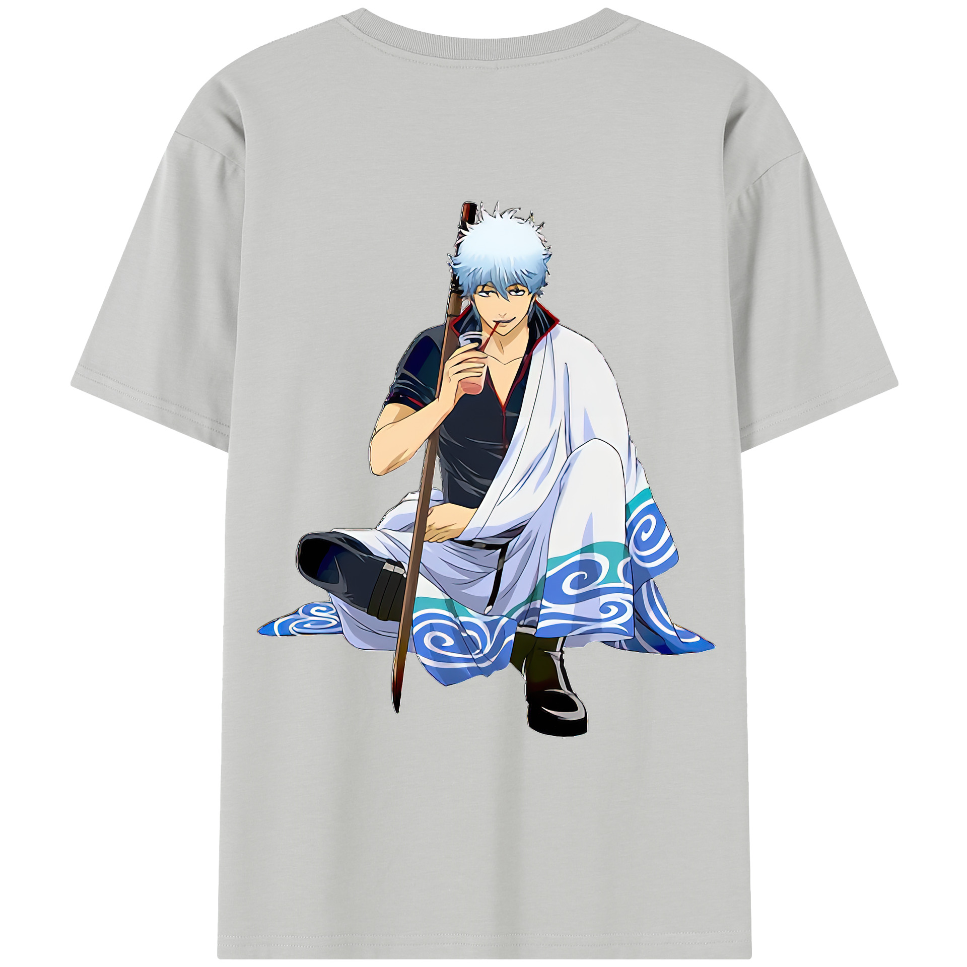 （画像用） ぎんたま 坂田銀時（さかたぎんとき） 神楽 志村新八（しむら しんぱち） GINTAMA Sakata Gintoki Kagura Shimura Shinpachi レディース半袖Tシャツ(バックプリント)