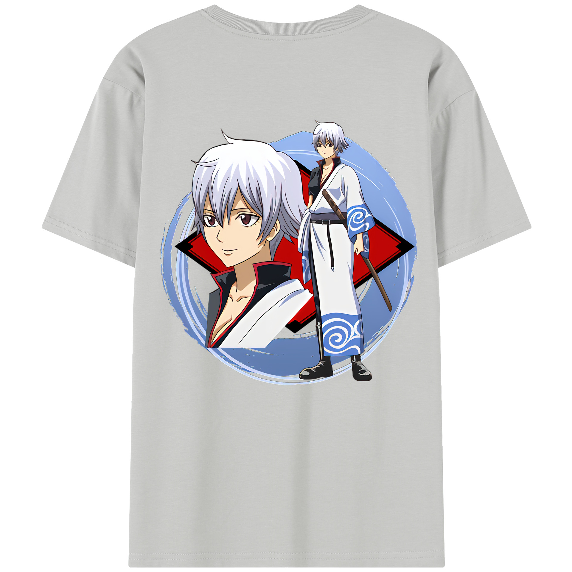 （画像用） ぎんたま 坂田銀時（さかたぎんとき） 神楽 志村新八（しむら しんぱち） GINTAMA Sakata Gintoki Kagura Shimura Shinpachi レディース半袖Tシャツ(バックプリント)