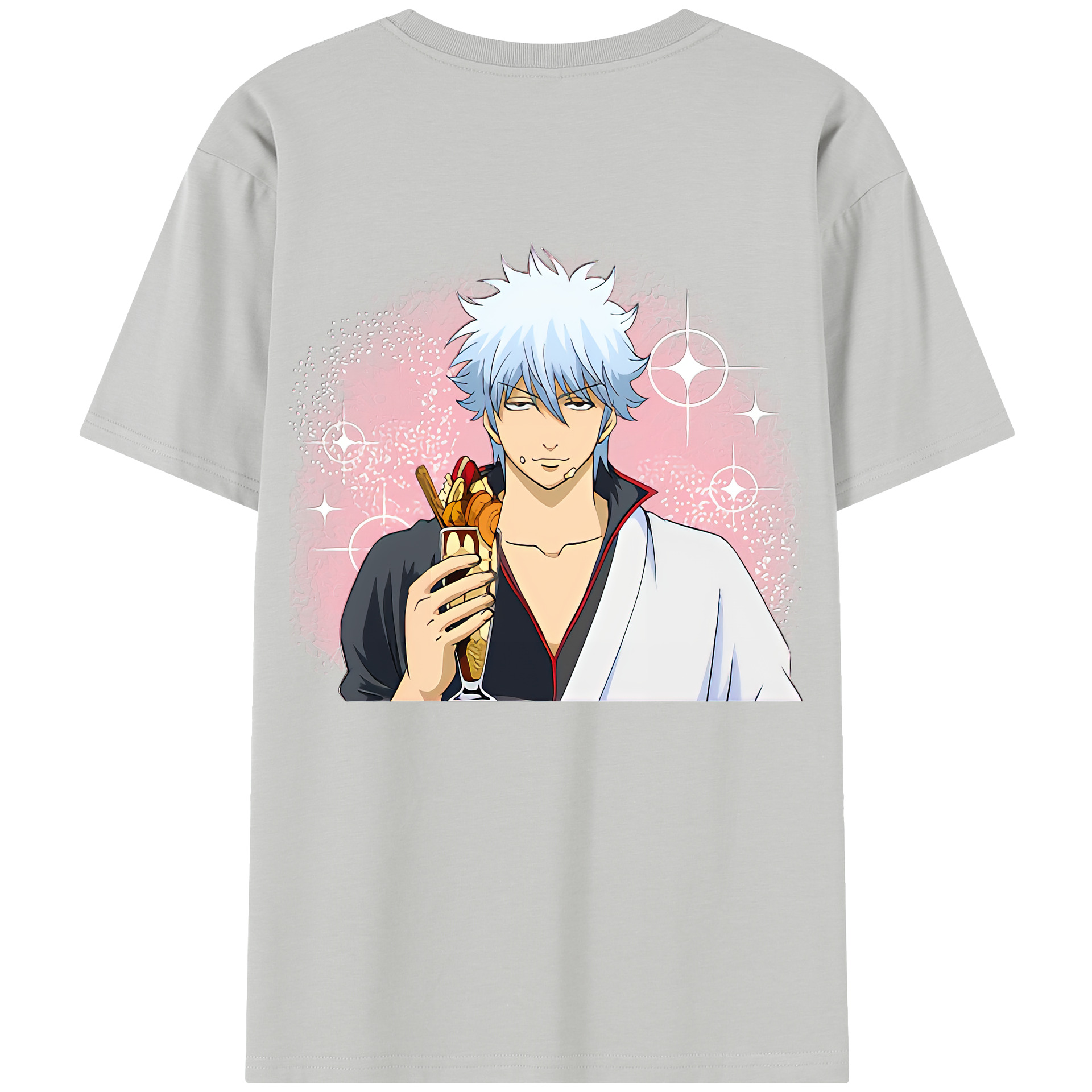 （画像用） ぎんたま 坂田銀時（さかたぎんとき） 神楽 志村新八（しむら しんぱち） GINTAMA Sakata Gintoki Kagura Shimura Shinpachi レディース半袖Tシャツ(バックプリント)