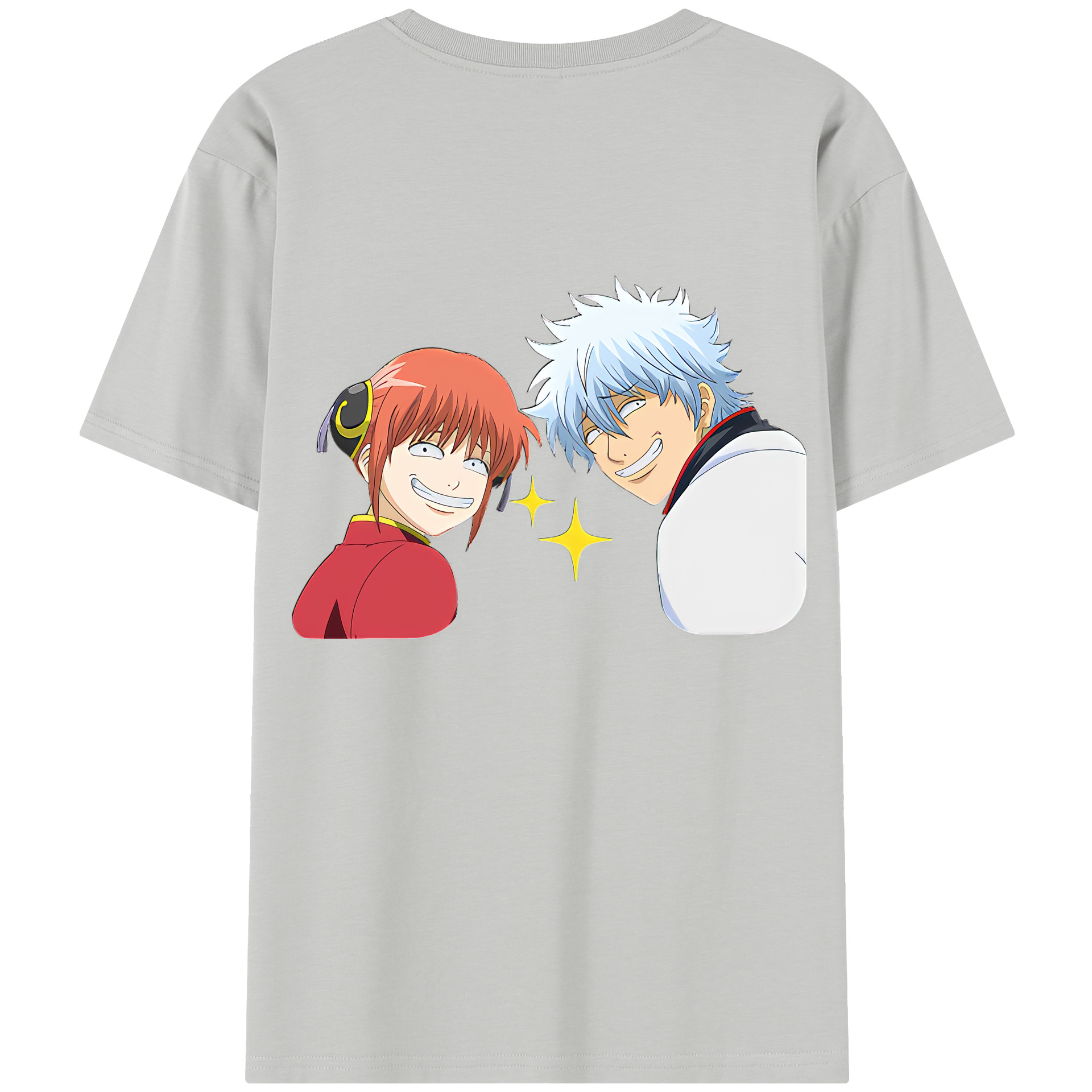（画像用） ぎんたま 坂田銀時（さかたぎんとき） 神楽 志村新八（しむら しんぱち） GINTAMA Sakata Gintoki Kagura Shimura Shinpachi レディース半袖Tシャツ(バックプリント)
