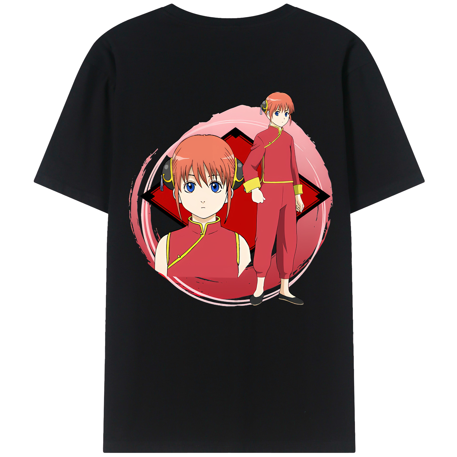 （画像用） ぎんたま 坂田銀時（さかたぎんとき） 神楽 志村新八（しむら しんぱち） GINTAMA Sakata Gintoki Kagura Shimura Shinpachi レディース半袖Tシャツ(バックプリント)