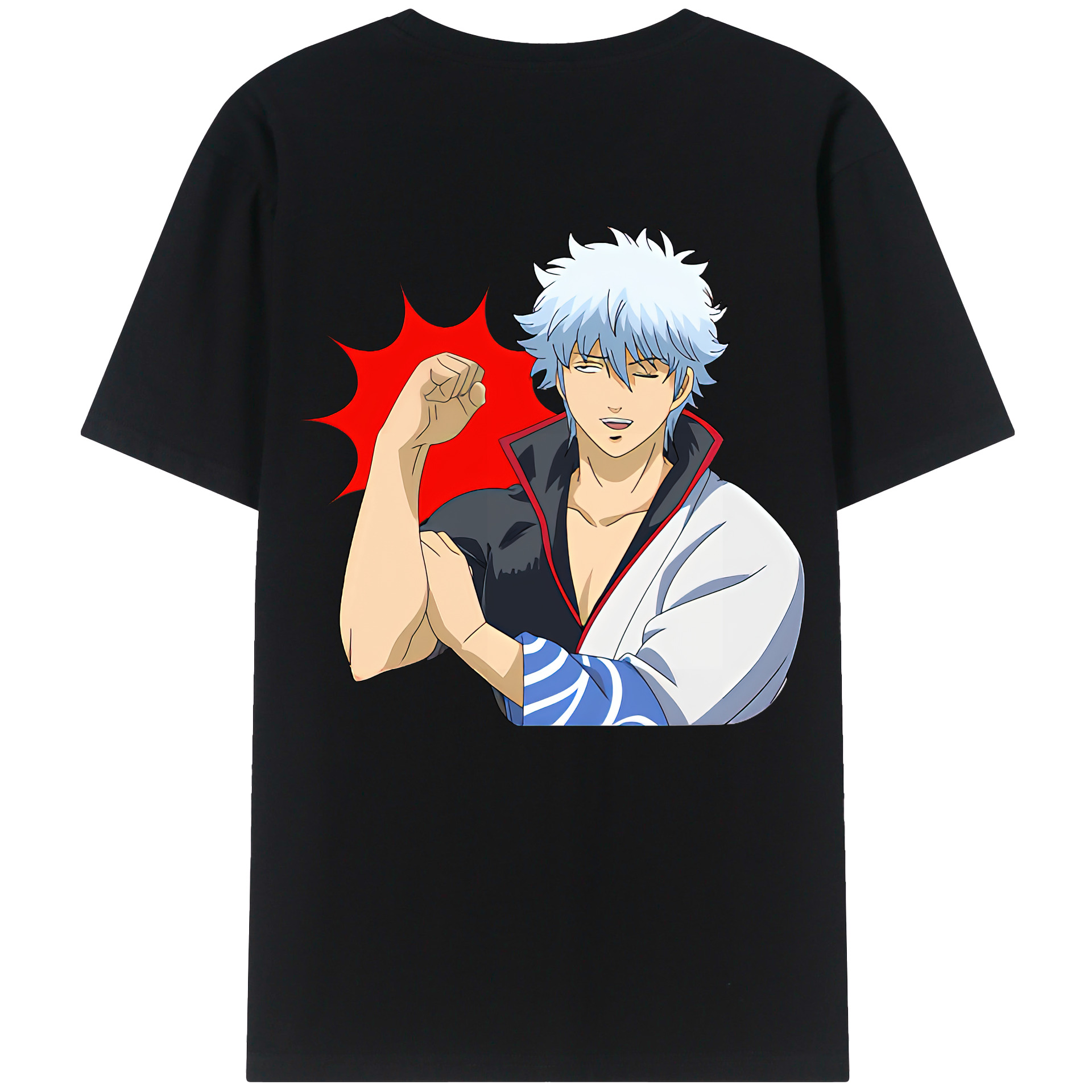 （画像用） ぎんたま 坂田銀時（さかたぎんとき） 神楽 志村新八（しむら しんぱち） GINTAMA Sakata Gintoki Kagura Shimura Shinpachi レディース半袖Tシャツ(バックプリント)