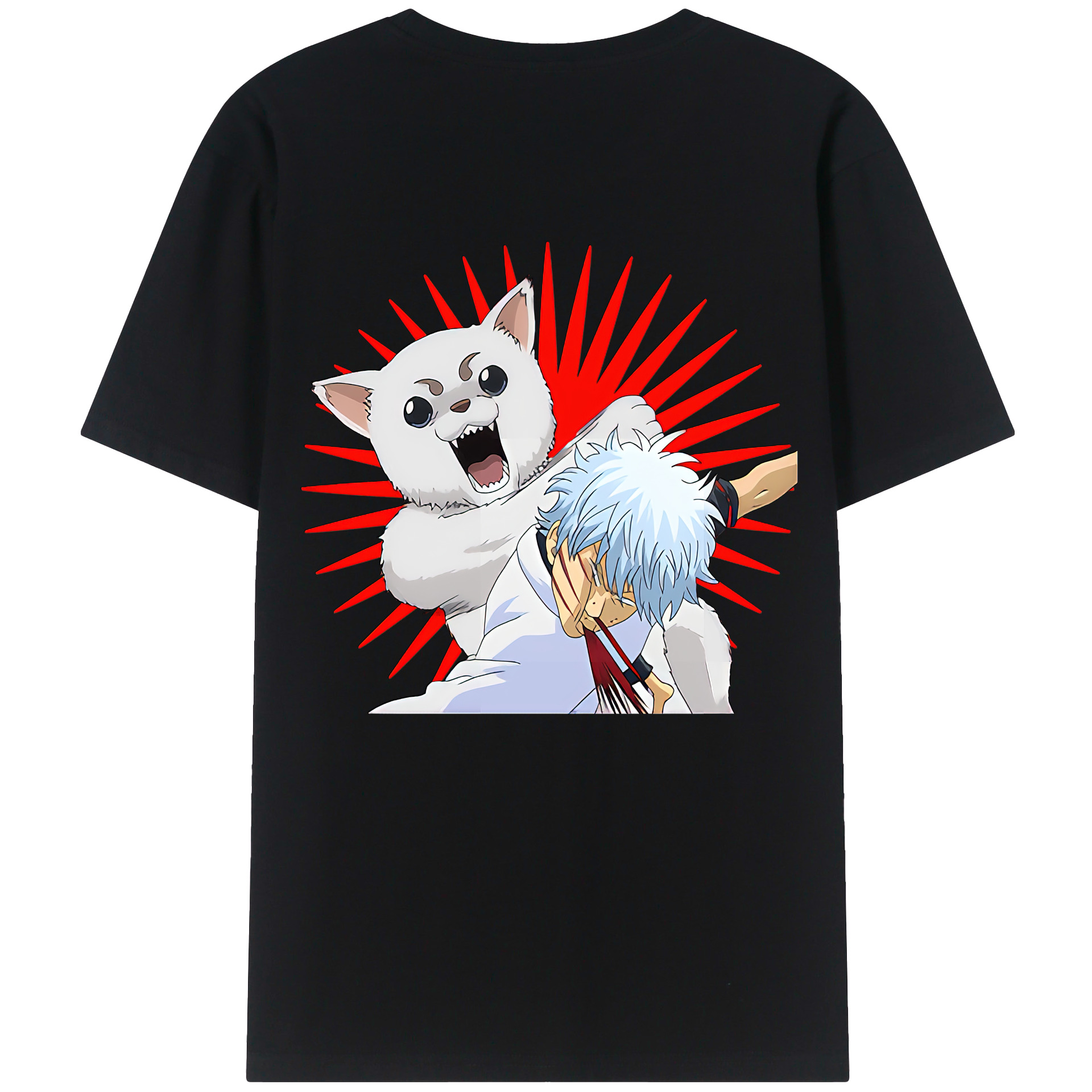 （画像用） ぎんたま 坂田銀時（さかたぎんとき） 神楽 志村新八（しむら しんぱち） GINTAMA Sakata Gintoki Kagura Shimura Shinpachi レディース半袖Tシャツ(バックプリント)