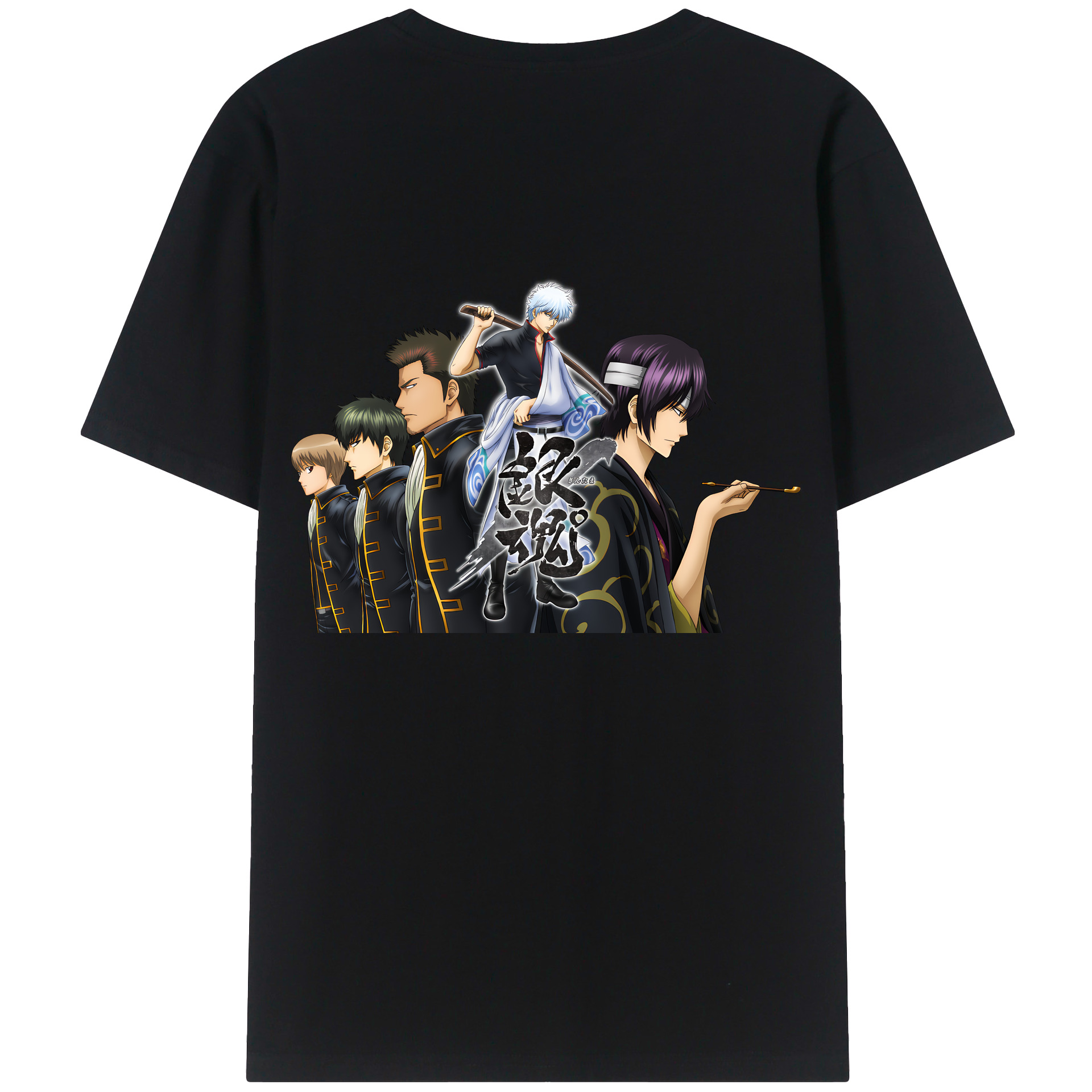 （画像用） ぎんたま 坂田銀時（さかたぎんとき） 神楽 志村新八（しむら しんぱち） GINTAMA Sakata Gintoki Kagura Shimura Shinpachi レディース半袖Tシャツ(バックプリント)