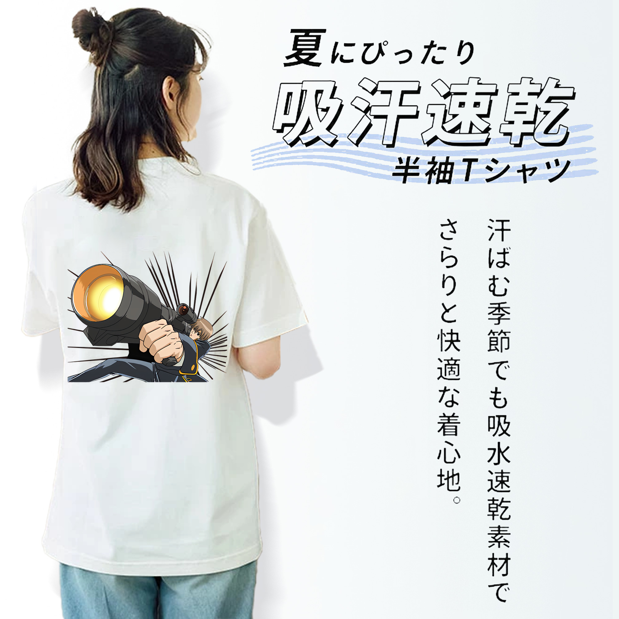 ぎんたま 坂田銀時（さかたぎんとき） 神楽 志村新八（しむら しんぱち） GINTAMA Sakata Gintoki Kagura Shimura Shinpachi レディース半袖Tシャツ(バックプリント)