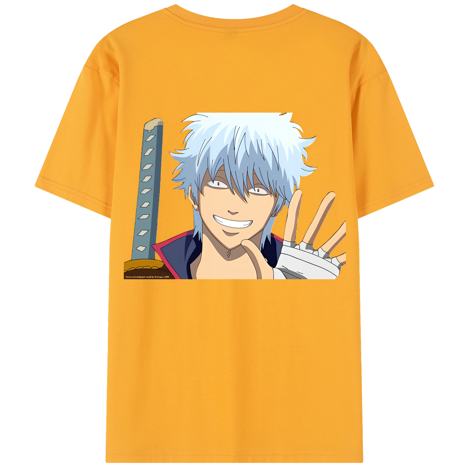 （画像用） ぎんたま 坂田銀時（さかたぎんとき） 神楽 志村新八（しむら しんぱち） GINTAMA Sakata Gintoki Kagura Shimura Shinpachi レディース半袖Tシャツ(バックプリント)