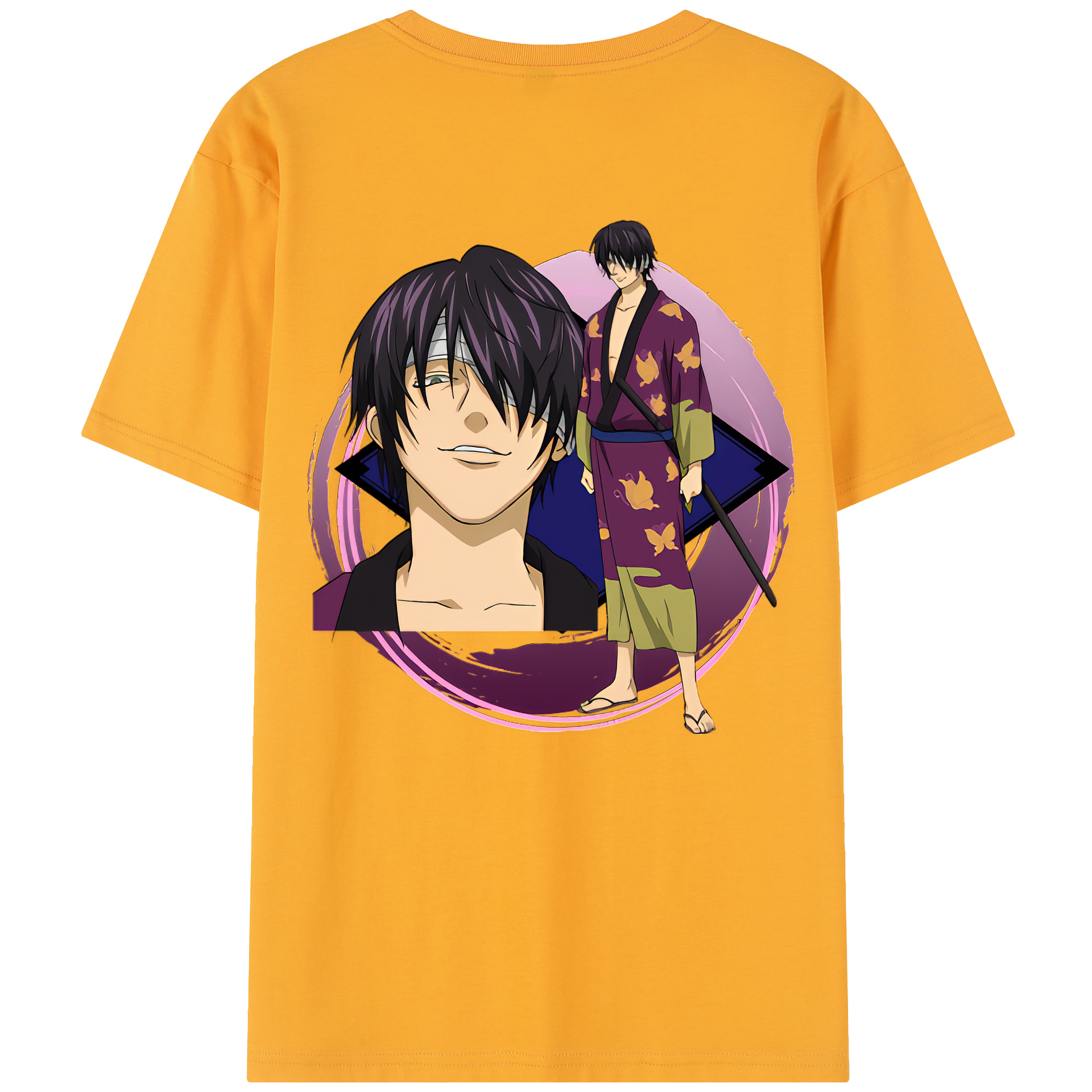 （画像用） ぎんたま 坂田銀時（さかたぎんとき） 神楽 志村新八（しむら しんぱち） GINTAMA Sakata Gintoki Kagura Shimura Shinpachi レディース半袖Tシャツ(バックプリント)