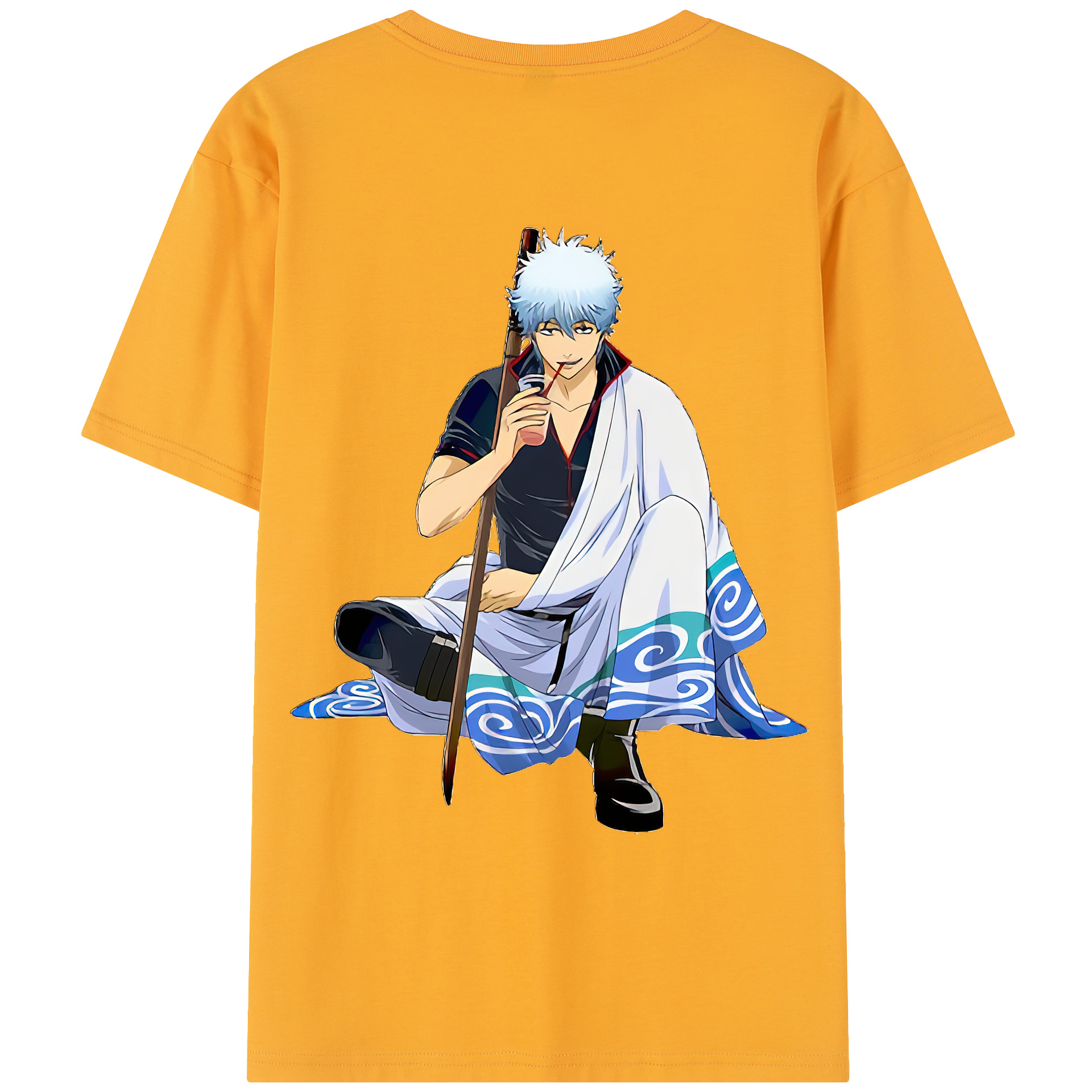 （画像用） ぎんたま 坂田銀時（さかたぎんとき） 神楽 志村新八（しむら しんぱち） GINTAMA Sakata Gintoki Kagura Shimura Shinpachi レディース半袖Tシャツ(バックプリント)