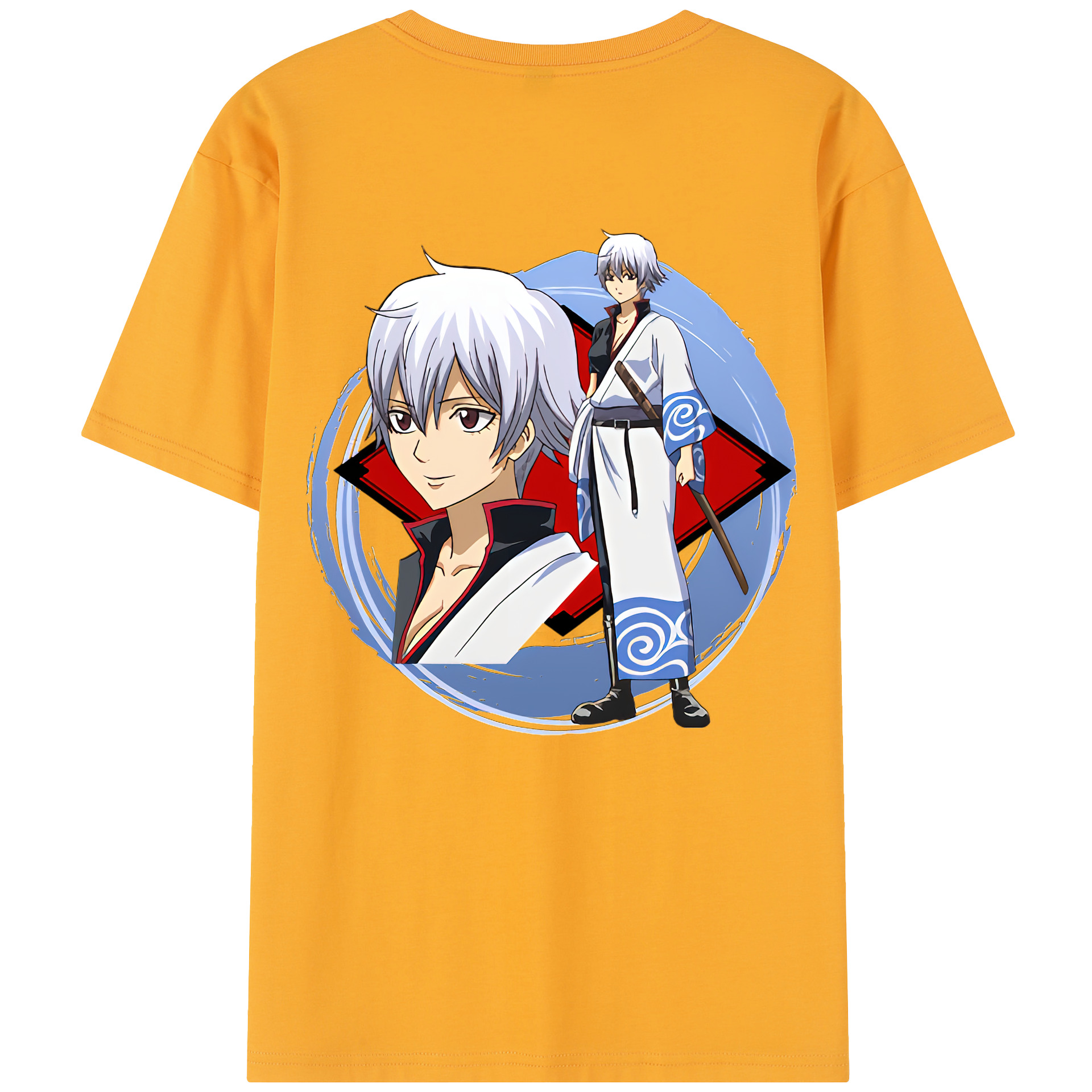（画像用） ぎんたま 坂田銀時（さかたぎんとき） 神楽 志村新八（しむら しんぱち） GINTAMA Sakata Gintoki Kagura Shimura Shinpachi レディース半袖Tシャツ(バックプリント)
