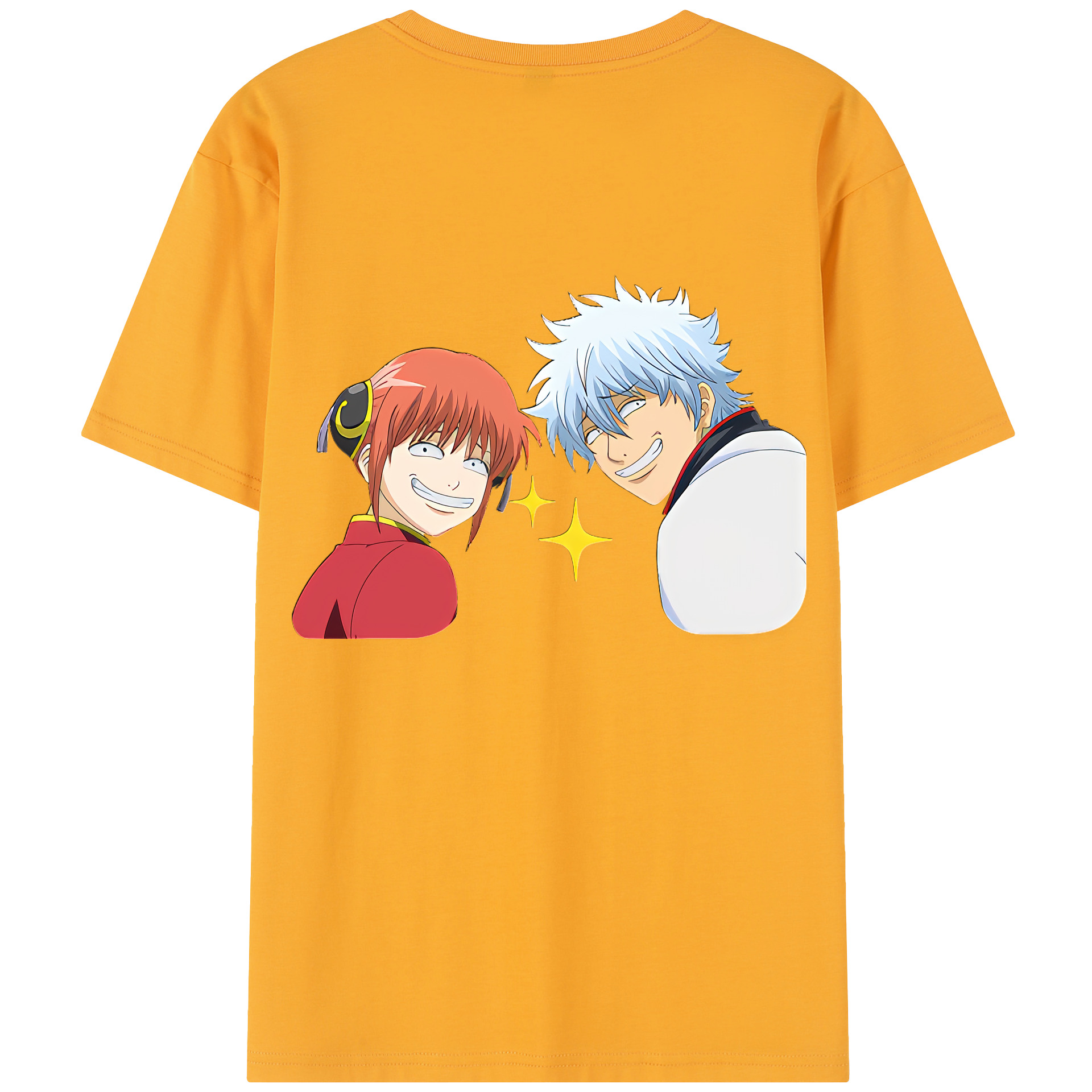 （画像用） ぎんたま 坂田銀時（さかたぎんとき） 神楽 志村新八（しむら しんぱち） GINTAMA Sakata Gintoki Kagura Shimura Shinpachi レディース半袖Tシャツ(バックプリント)