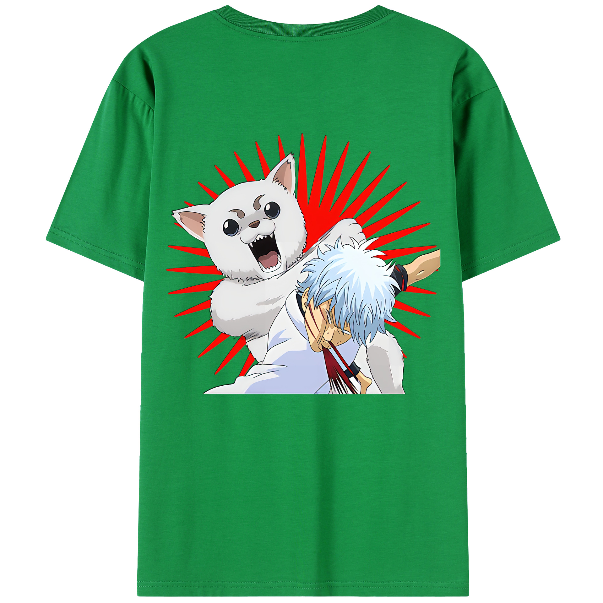 （画像用） ぎんたま 坂田銀時（さかたぎんとき） 神楽 志村新八（しむら しんぱち） GINTAMA Sakata Gintoki Kagura Shimura Shinpachi レディース半袖Tシャツ(バックプリント)