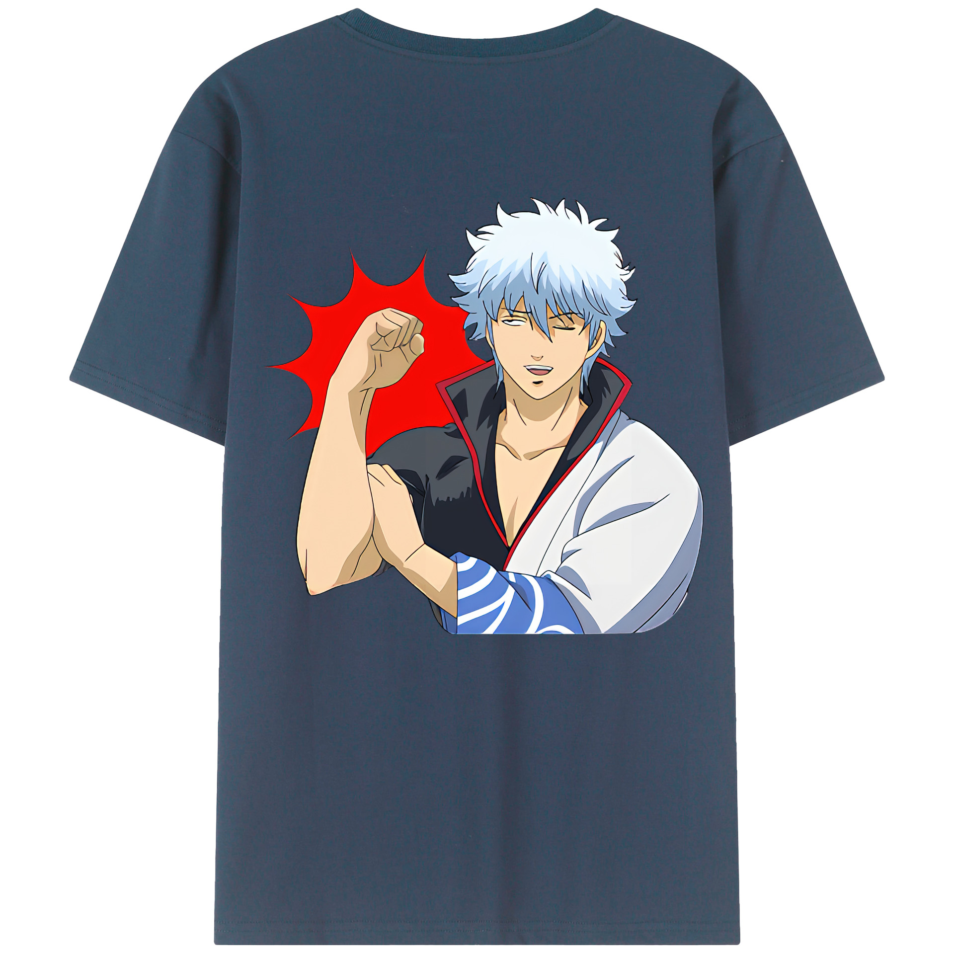 （画像用） ぎんたま 坂田銀時（さかたぎんとき） 神楽 志村新八（しむら しんぱち） GINTAMA Sakata Gintoki Kagura Shimura Shinpachi レディース半袖Tシャツ(バックプリント)