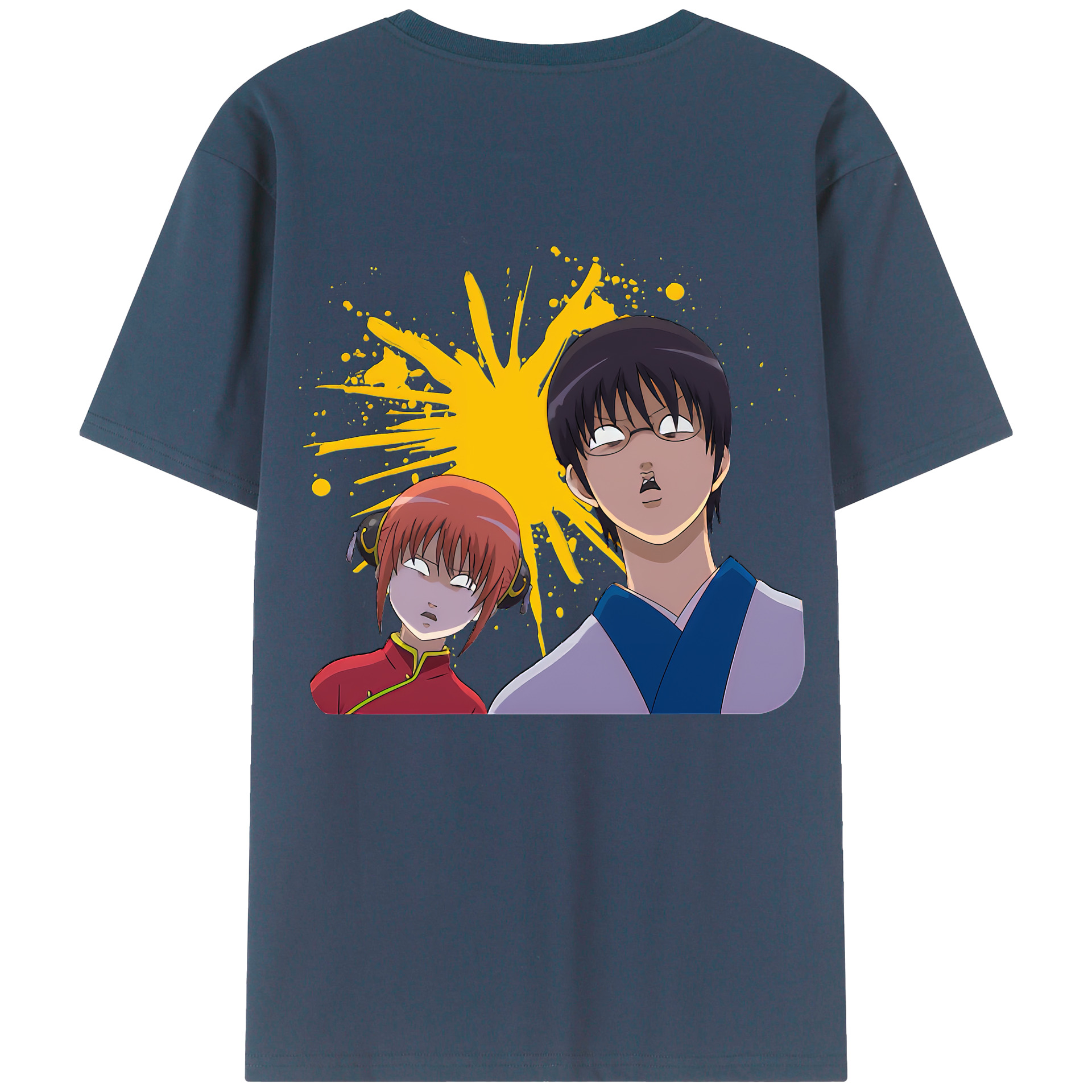 （画像用） ぎんたま 坂田銀時（さかたぎんとき） 神楽 志村新八（しむら しんぱち） GINTAMA Sakata Gintoki Kagura Shimura Shinpachi レディース半袖Tシャツ(バックプリント)