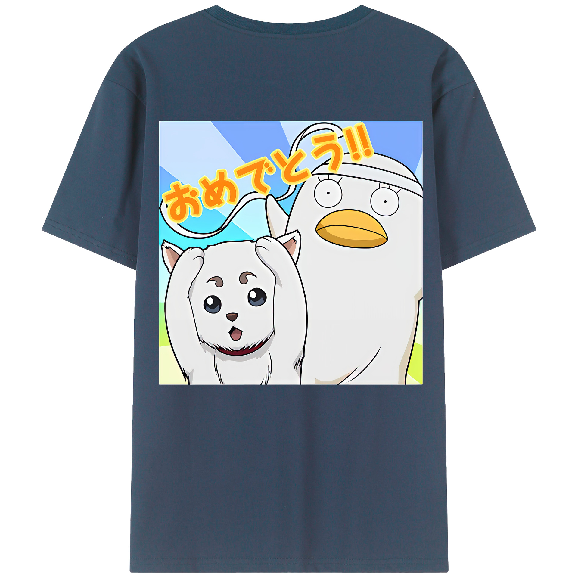 （画像用） ぎんたま 坂田銀時（さかたぎんとき） 神楽 志村新八（しむら しんぱち） GINTAMA Sakata Gintoki Kagura Shimura Shinpachi レディース半袖Tシャツ(バックプリント)