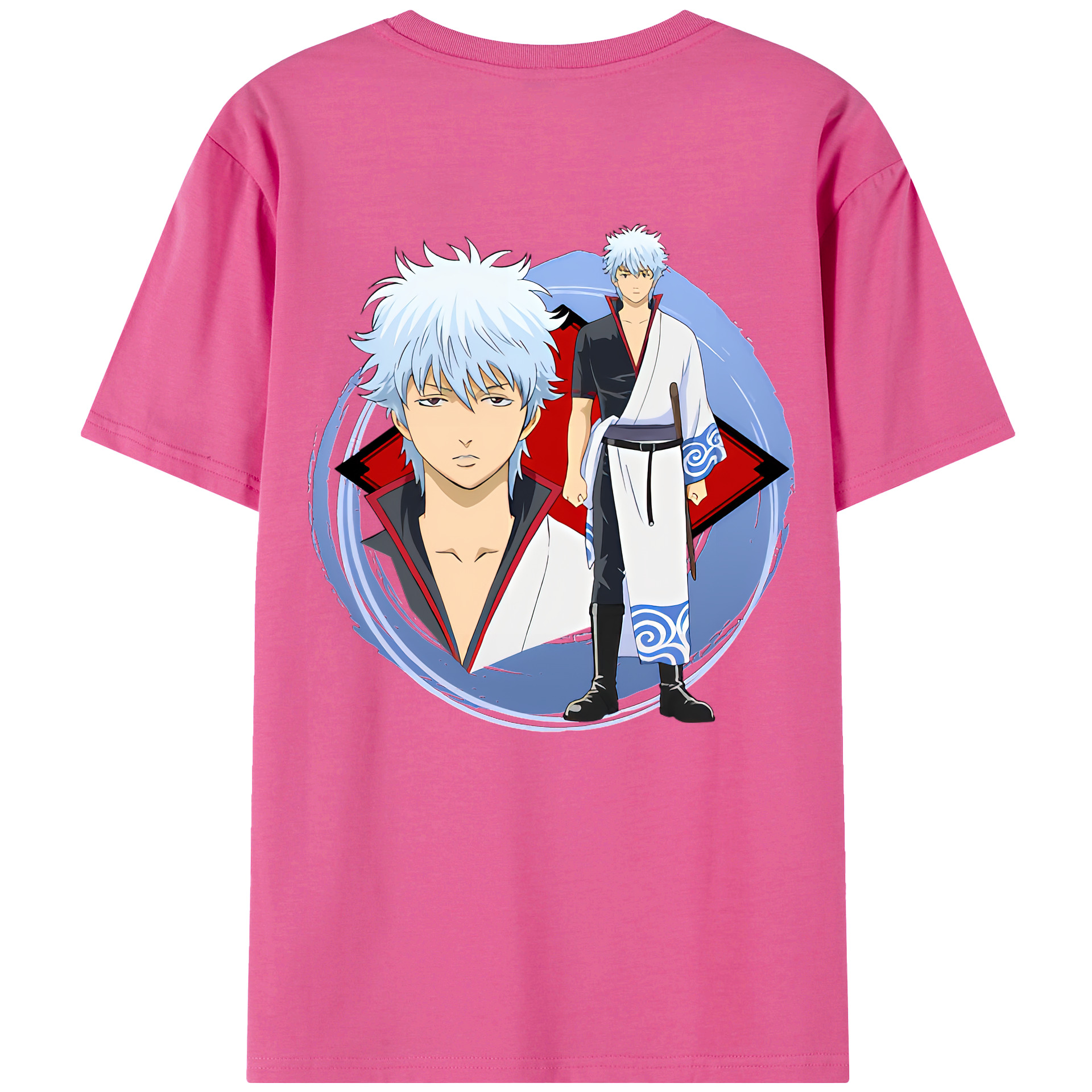 （画像用） ぎんたま 坂田銀時（さかたぎんとき） 神楽 志村新八（しむら しんぱち） GINTAMA Sakata Gintoki Kagura Shimura Shinpachi レディース半袖Tシャツ(バックプリント)