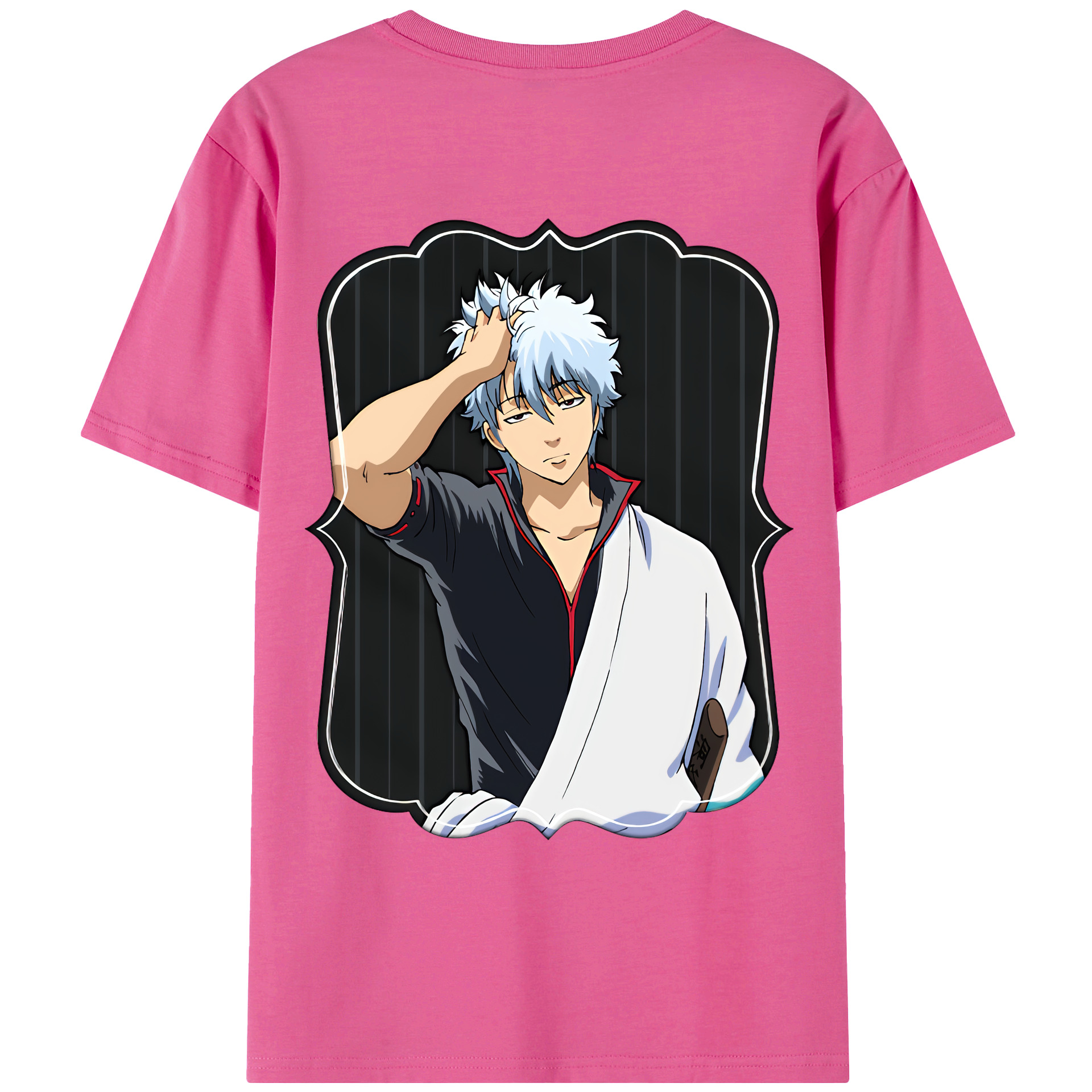 （画像用） ぎんたま 坂田銀時（さかたぎんとき） 神楽 志村新八（しむら しんぱち） GINTAMA Sakata Gintoki Kagura Shimura Shinpachi レディース半袖Tシャツ(バックプリント)
