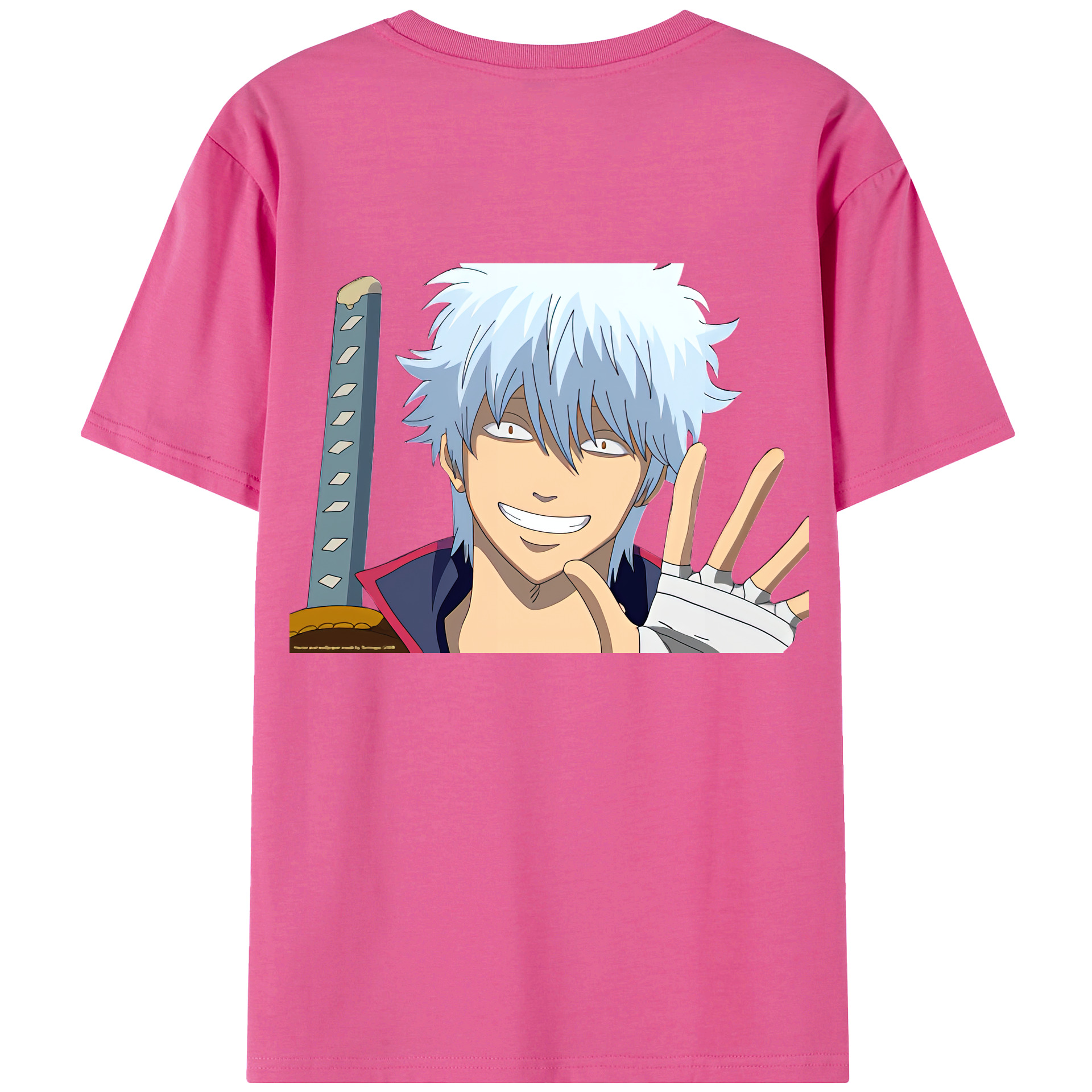 （画像用） ぎんたま 坂田銀時（さかたぎんとき） 神楽 志村新八（しむら しんぱち） GINTAMA Sakata Gintoki Kagura Shimura Shinpachi レディース半袖Tシャツ(バックプリント)