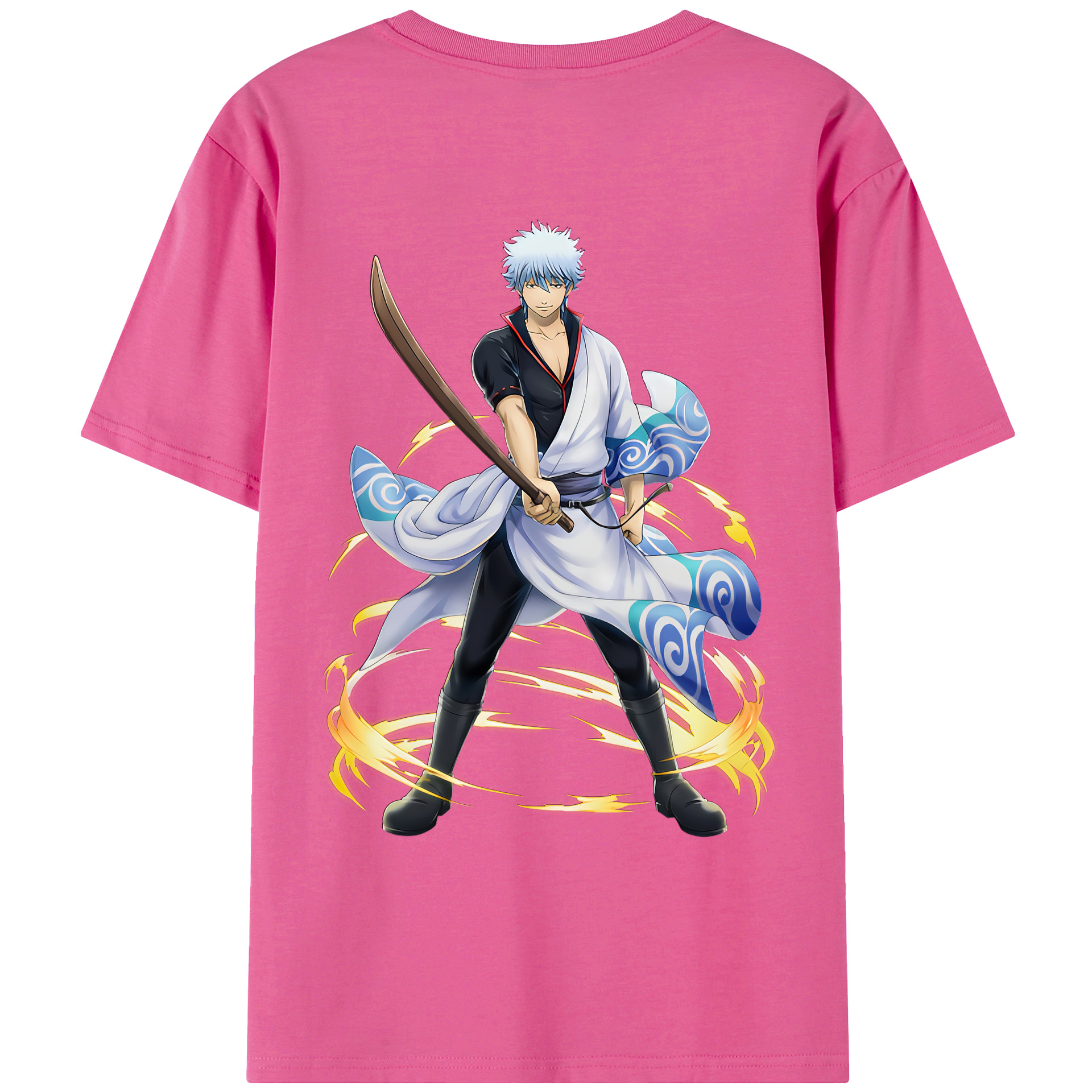 （画像用） ぎんたま 坂田銀時（さかたぎんとき） 神楽 志村新八（しむら しんぱち） GINTAMA Sakata Gintoki Kagura Shimura Shinpachi レディース半袖Tシャツ(バックプリント)