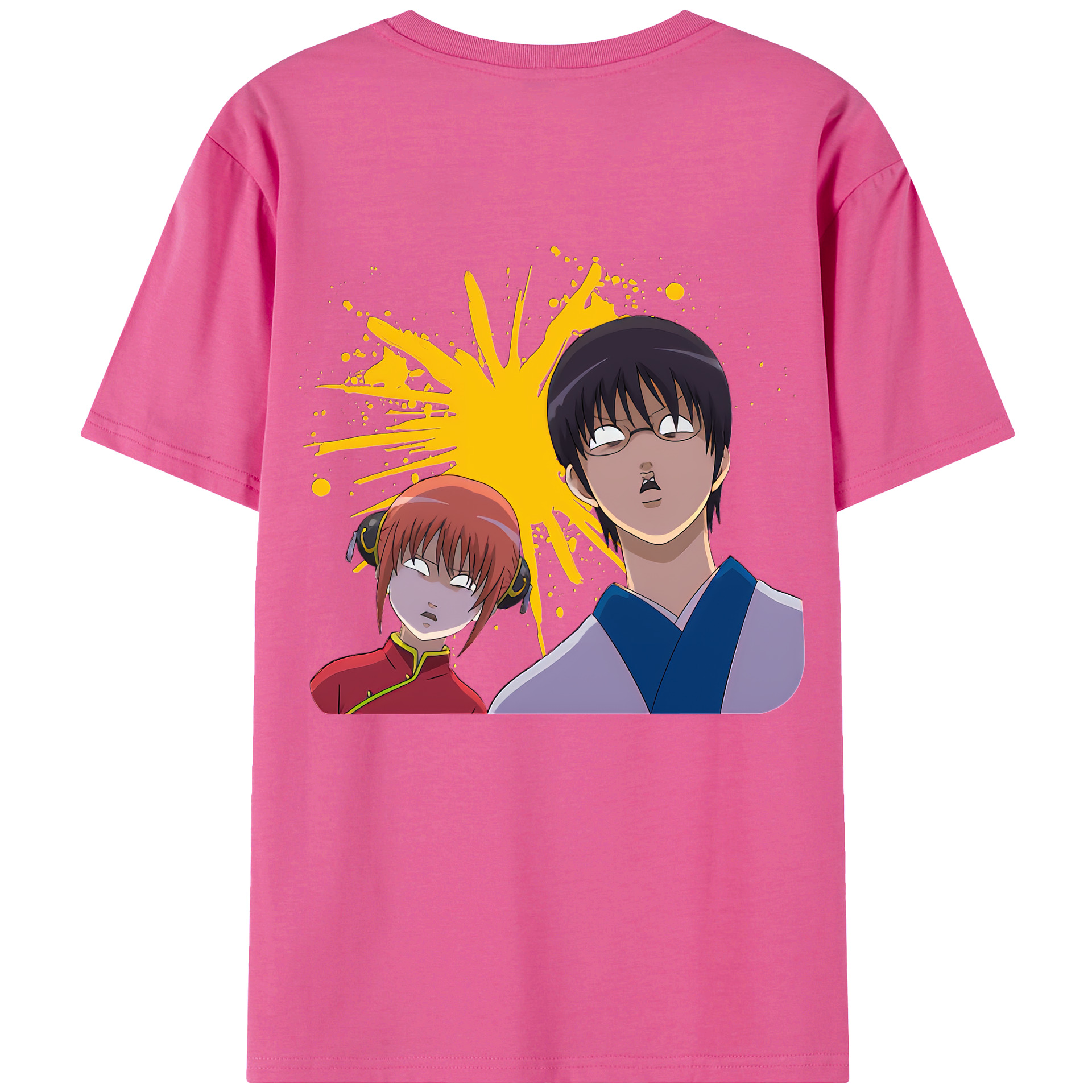 （画像用） ぎんたま 坂田銀時（さかたぎんとき） 神楽 志村新八（しむら しんぱち） GINTAMA Sakata Gintoki Kagura Shimura Shinpachi レディース半袖Tシャツ(バックプリント)