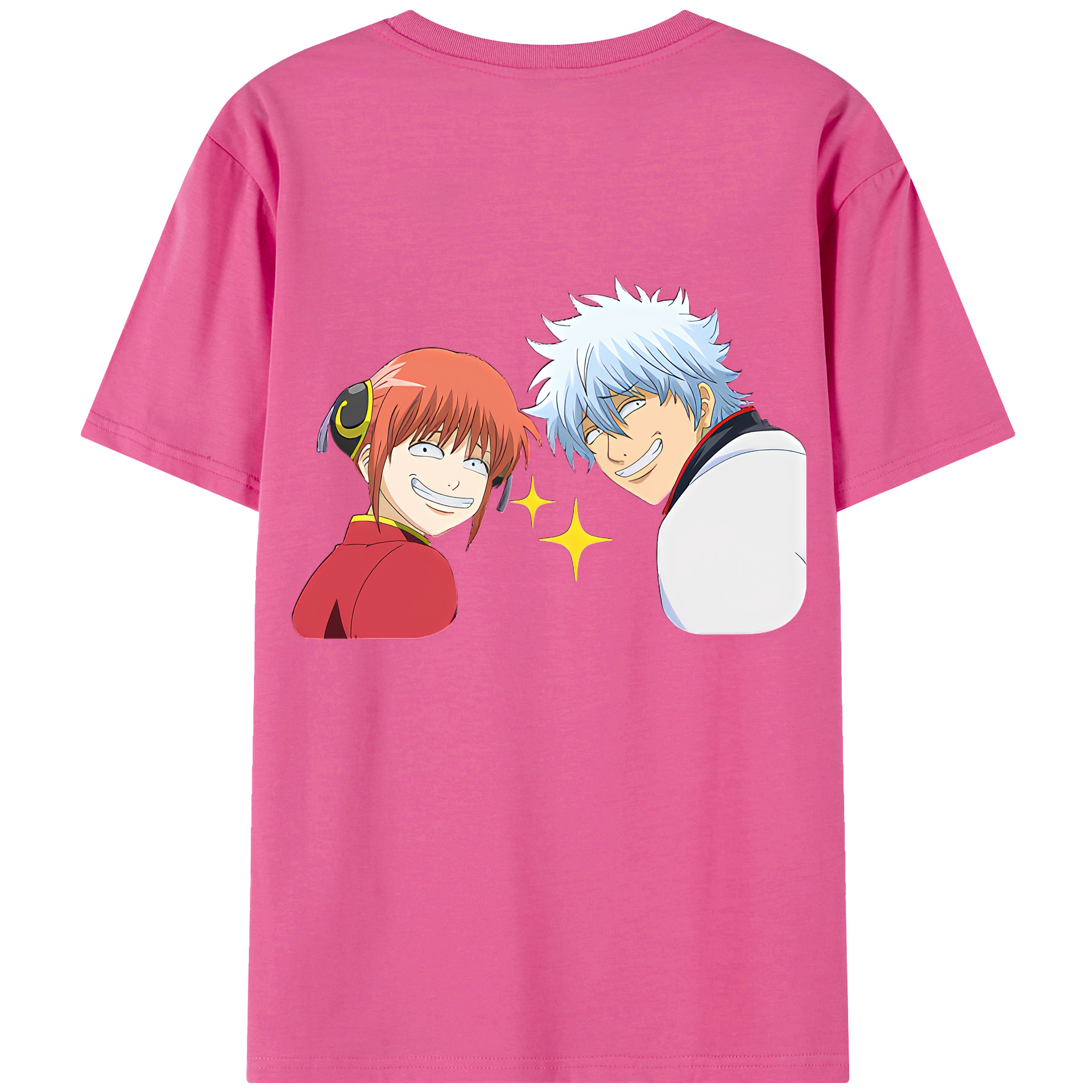 （画像用） ぎんたま 坂田銀時（さかたぎんとき） 神楽 志村新八（しむら しんぱち） GINTAMA Sakata Gintoki Kagura Shimura Shinpachi レディース半袖Tシャツ(バックプリント)
