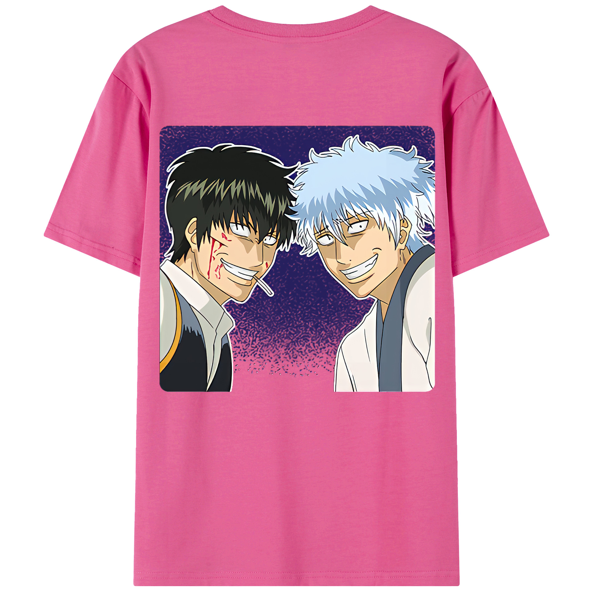 （画像用） ぎんたま 坂田銀時（さかたぎんとき） 神楽 志村新八（しむら しんぱち） GINTAMA Sakata Gintoki Kagura Shimura Shinpachi レディース半袖Tシャツ(バックプリント)