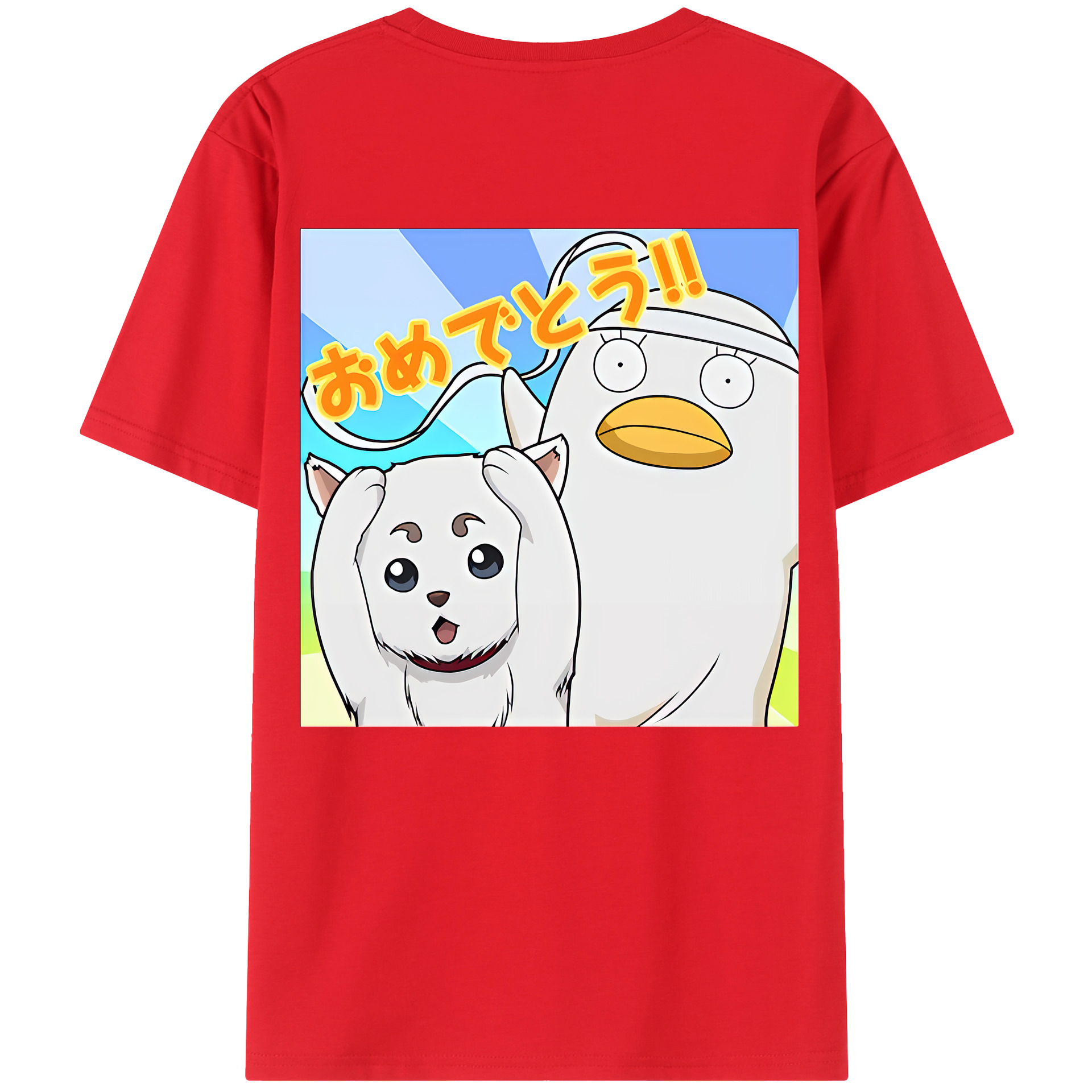 （画像用） ぎんたま 坂田銀時（さかたぎんとき） 神楽 志村新八（しむら しんぱち） GINTAMA Sakata Gintoki Kagura Shimura Shinpachi レディース半袖Tシャツ(バックプリント)