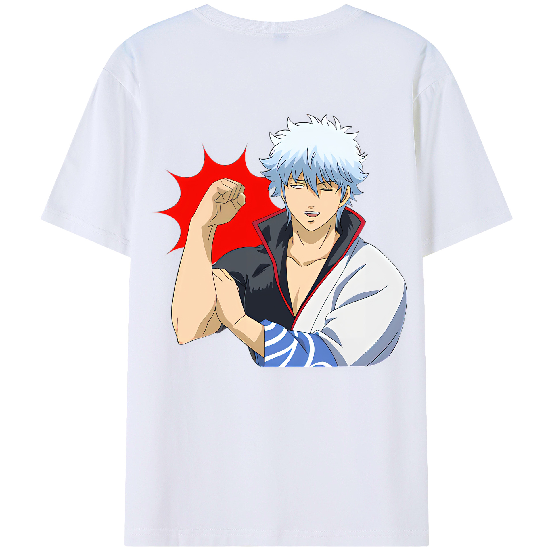 （画像用） ぎんたま 坂田銀時（さかたぎんとき） 神楽 志村新八（しむら しんぱち） GINTAMA Sakata Gintoki Kagura Shimura Shinpachi レディース半袖Tシャツ(バックプリント)