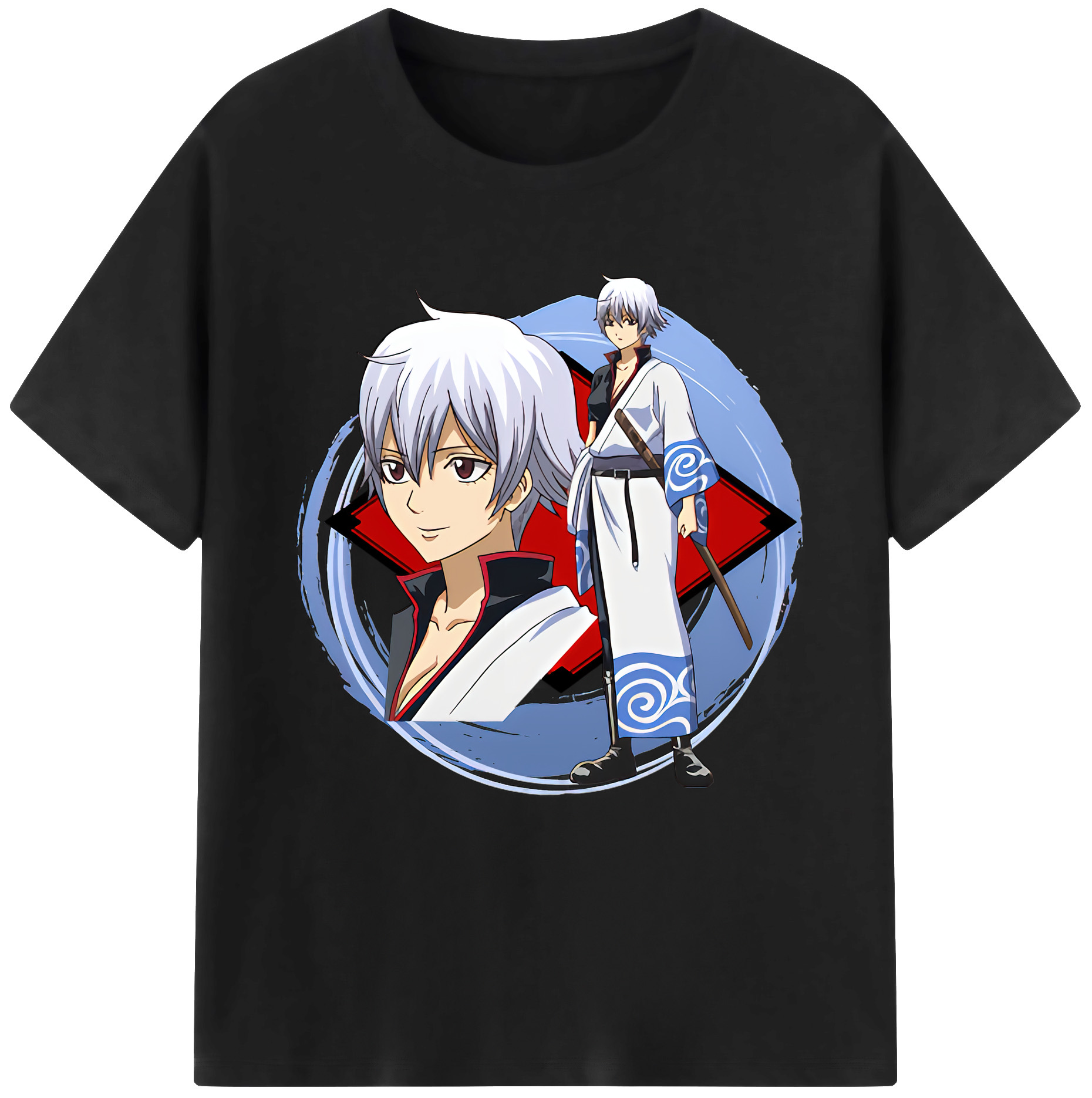 （画像用） ぎんたま 坂田銀時（さかたぎんとき） 神楽 志村新八（しむら しんぱち） GINTAMA Sakata Gintoki Kagura Shimura Shinpachi レディースカジュアルプリントTシャツ（綿100％）