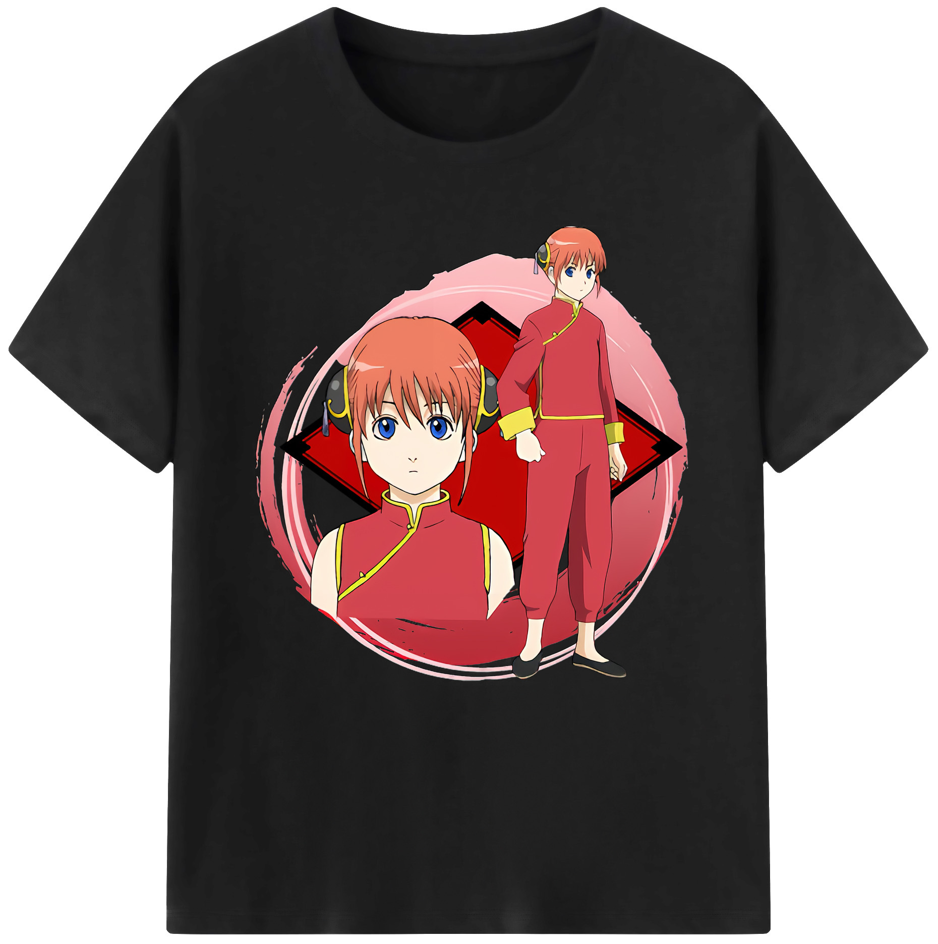 （画像用） ぎんたま 坂田銀時（さかたぎんとき） 神楽 志村新八（しむら しんぱち） GINTAMA Sakata Gintoki Kagura Shimura Shinpachi レディースカジュアルプリントTシャツ（綿100％）