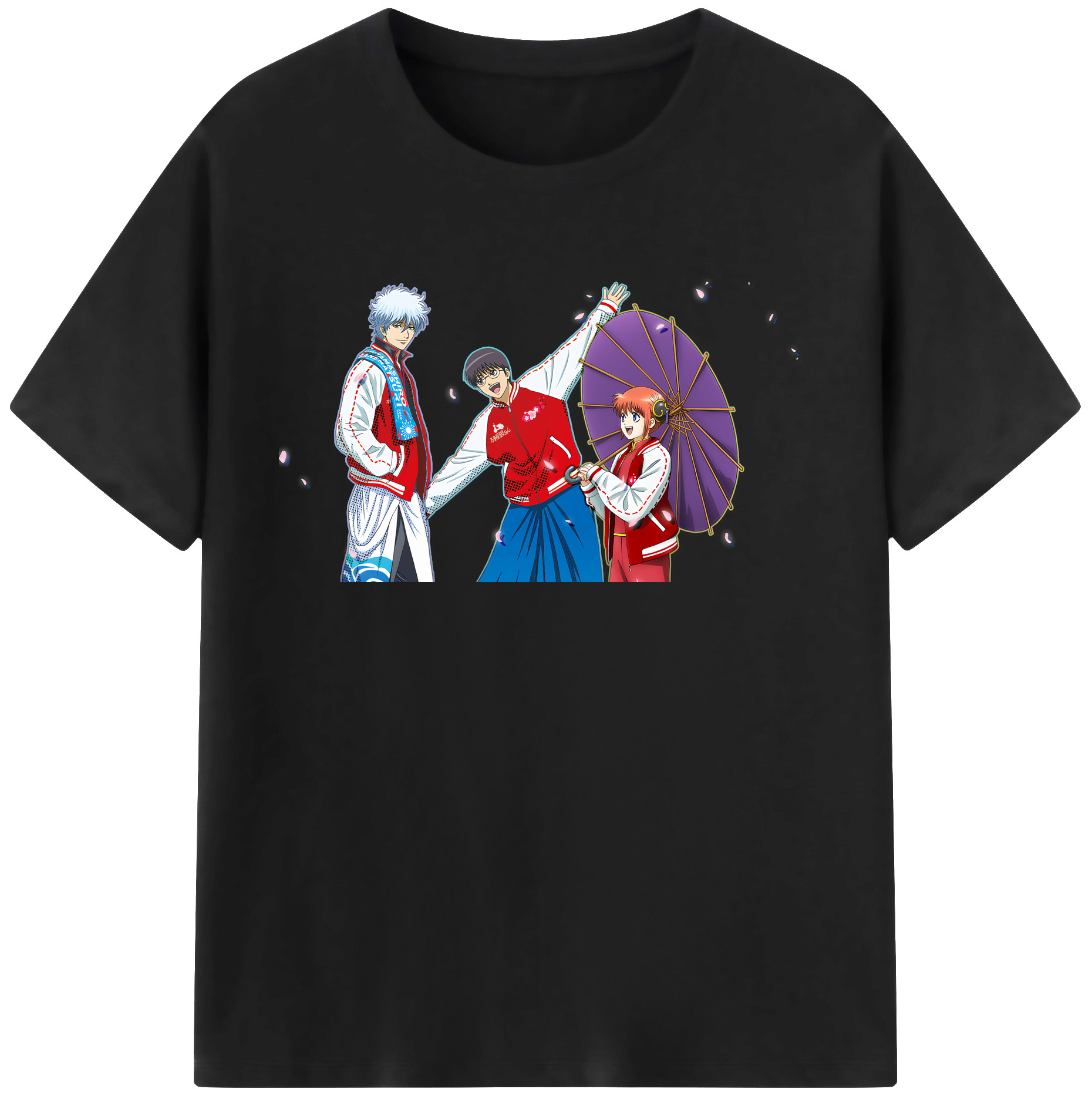 （画像用） ぎんたま 坂田銀時（さかたぎんとき） 神楽 志村新八（しむら しんぱち） GINTAMA Sakata Gintoki Kagura Shimura Shinpachi レディースカジュアルプリントTシャツ（綿100％）