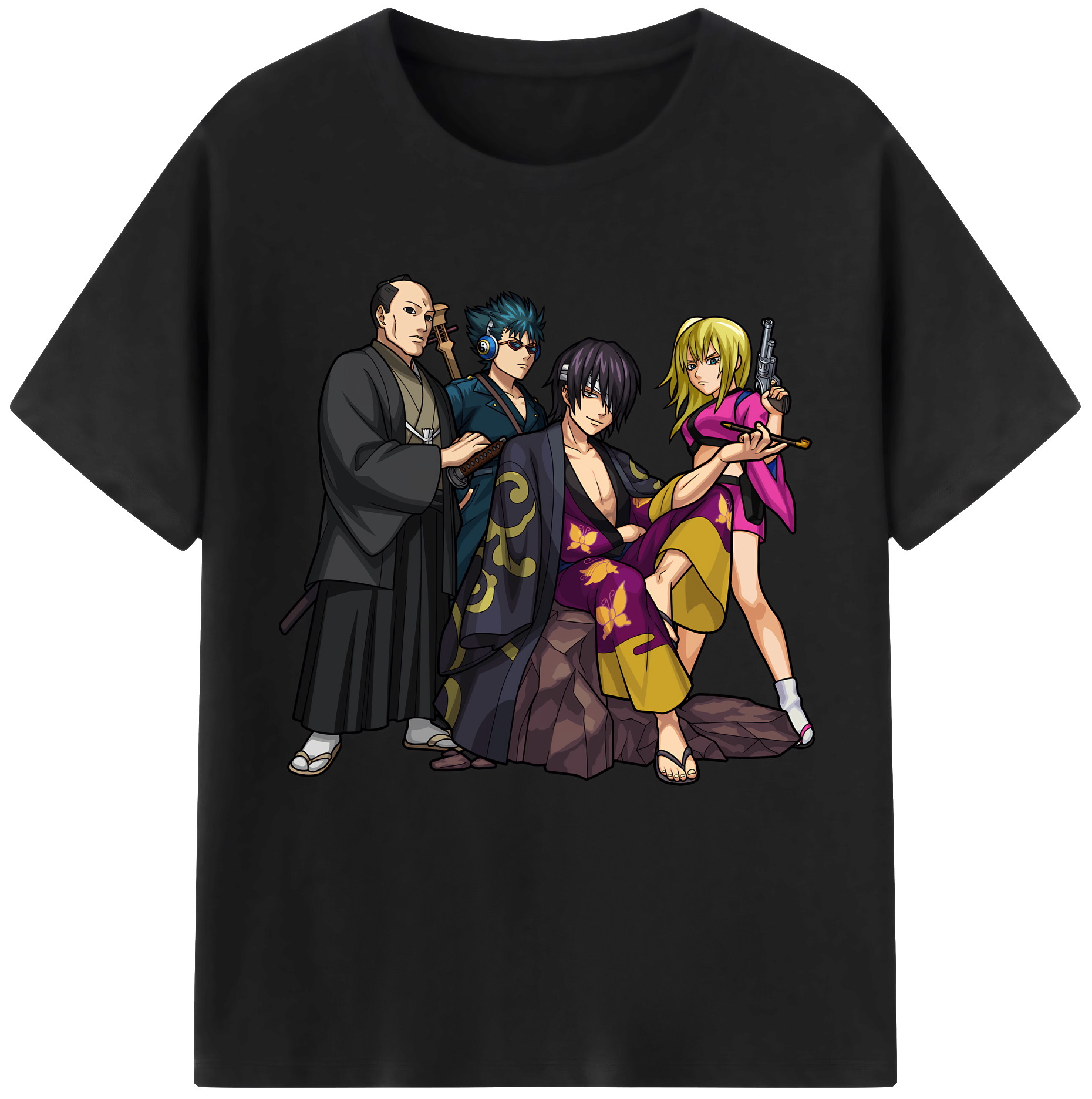 （画像用） ぎんたま 坂田銀時（さかたぎんとき） 神楽 志村新八（しむら しんぱち） GINTAMA Sakata Gintoki Kagura Shimura Shinpachi レディースカジュアルプリントTシャツ（綿100％）