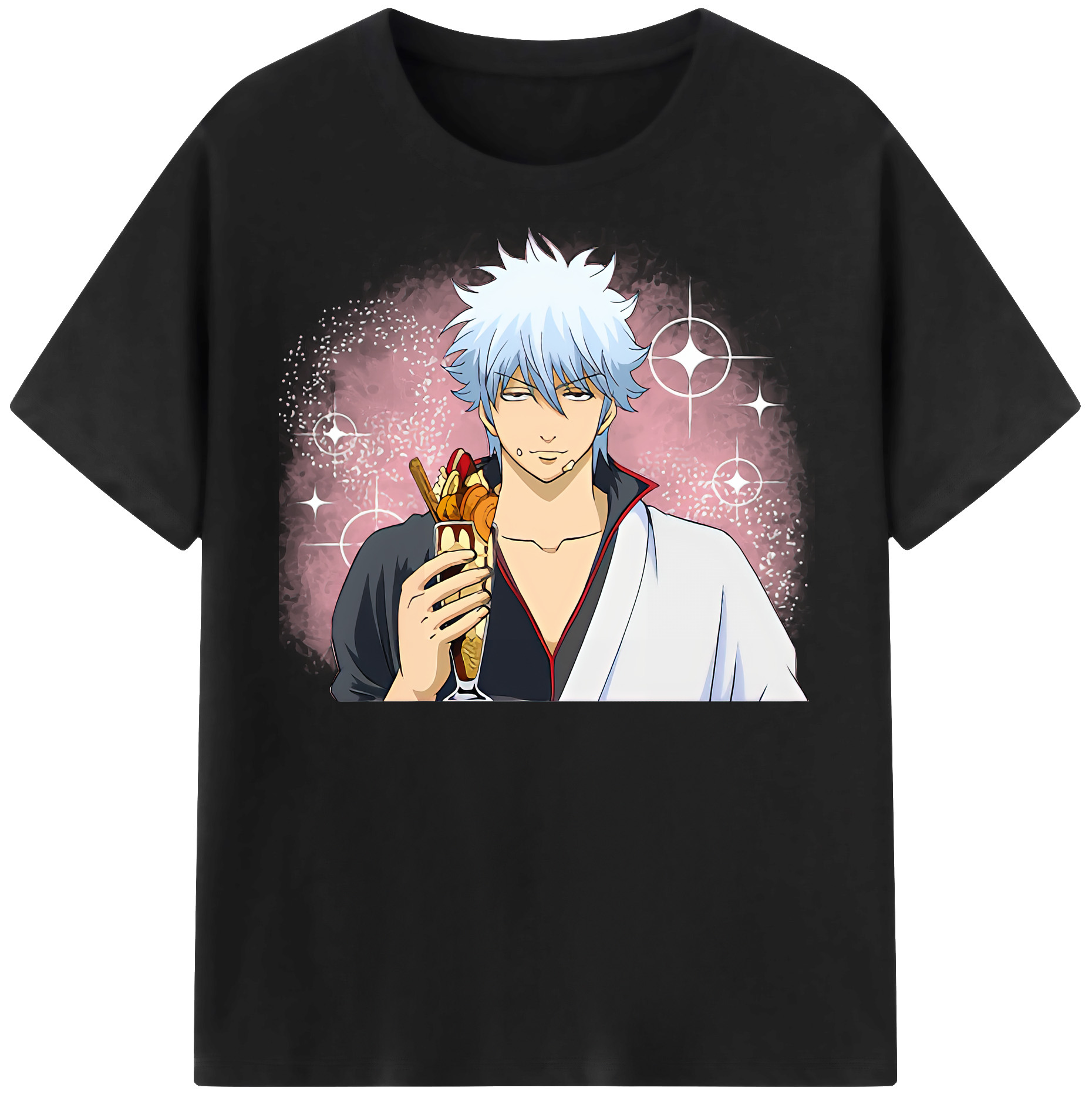 （画像用） ぎんたま 坂田銀時（さかたぎんとき） 神楽 志村新八（しむら しんぱち） GINTAMA Sakata Gintoki Kagura Shimura Shinpachi レディースカジュアルプリントTシャツ（綿100％）