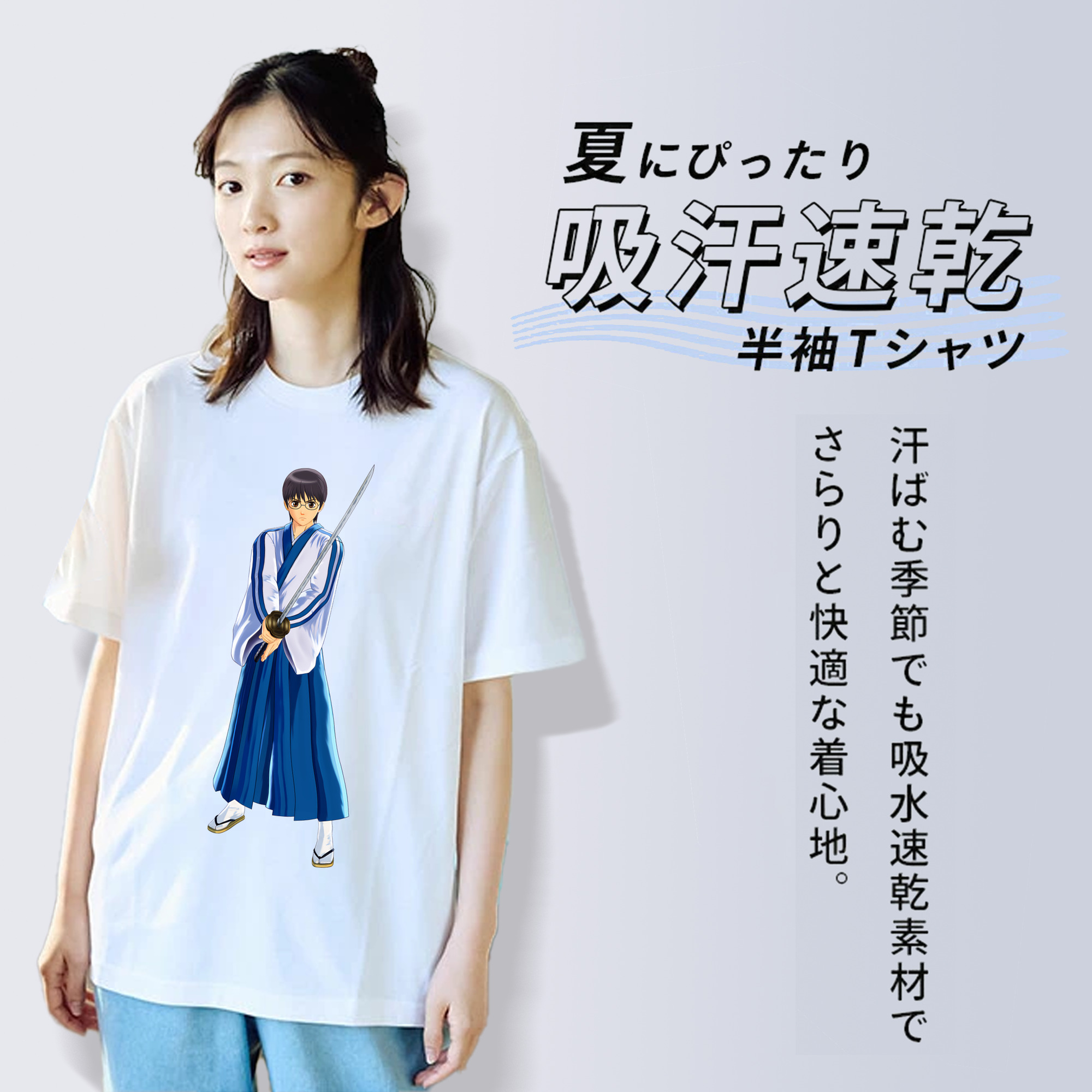 ぎんたま 坂田銀時（さかたぎんとき） 神楽 志村新八（しむら しんぱち） GINTAMA Sakata Gintoki Kagura Shimura Shinpachi レディースカジュアルプリントTシャツ（綿100％）