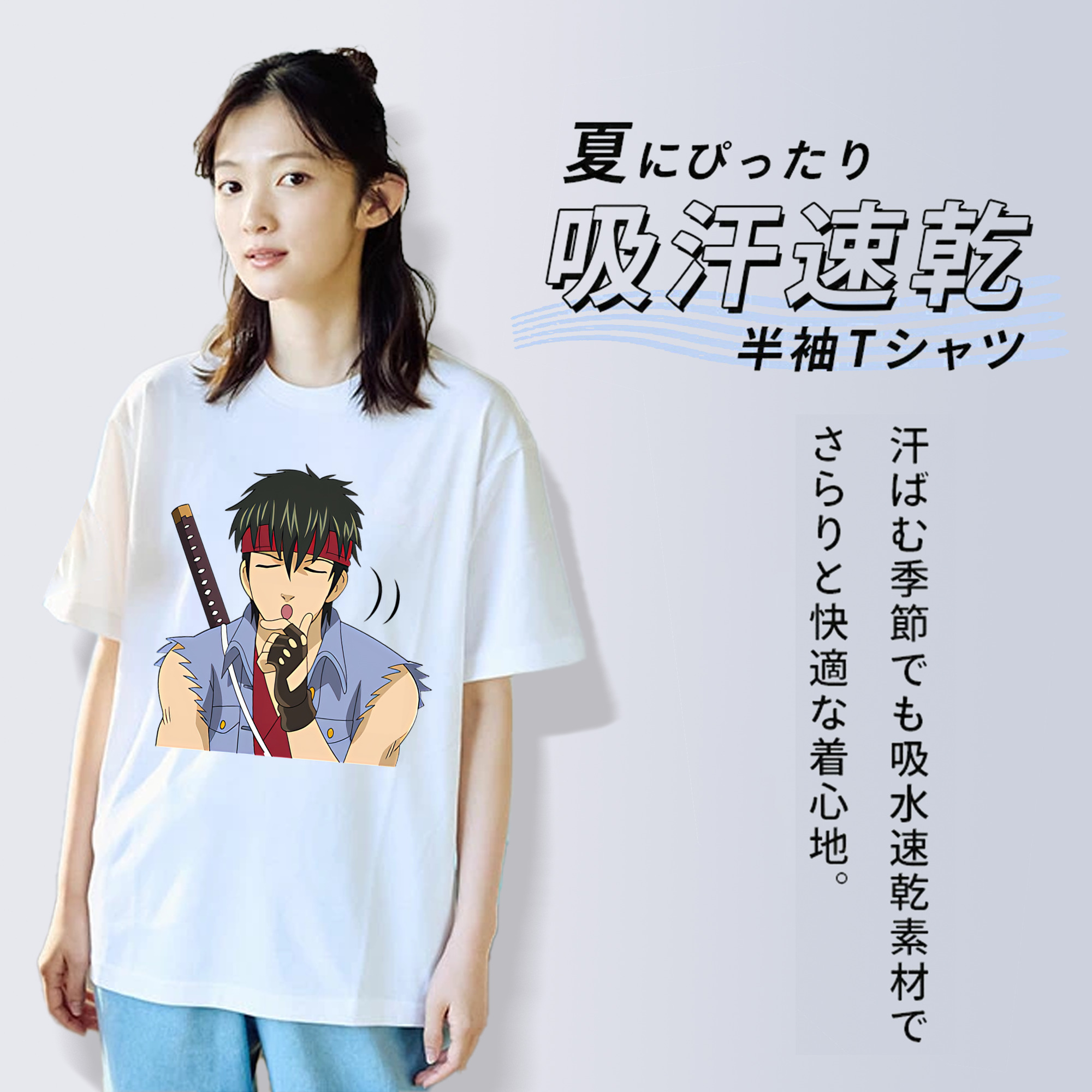 ぎんたま 坂田銀時（さかたぎんとき） 神楽 志村新八（しむら しんぱち） GINTAMA Sakata Gintoki Kagura Shimura Shinpachi レディースカジュアルプリントTシャツ（綿100％）