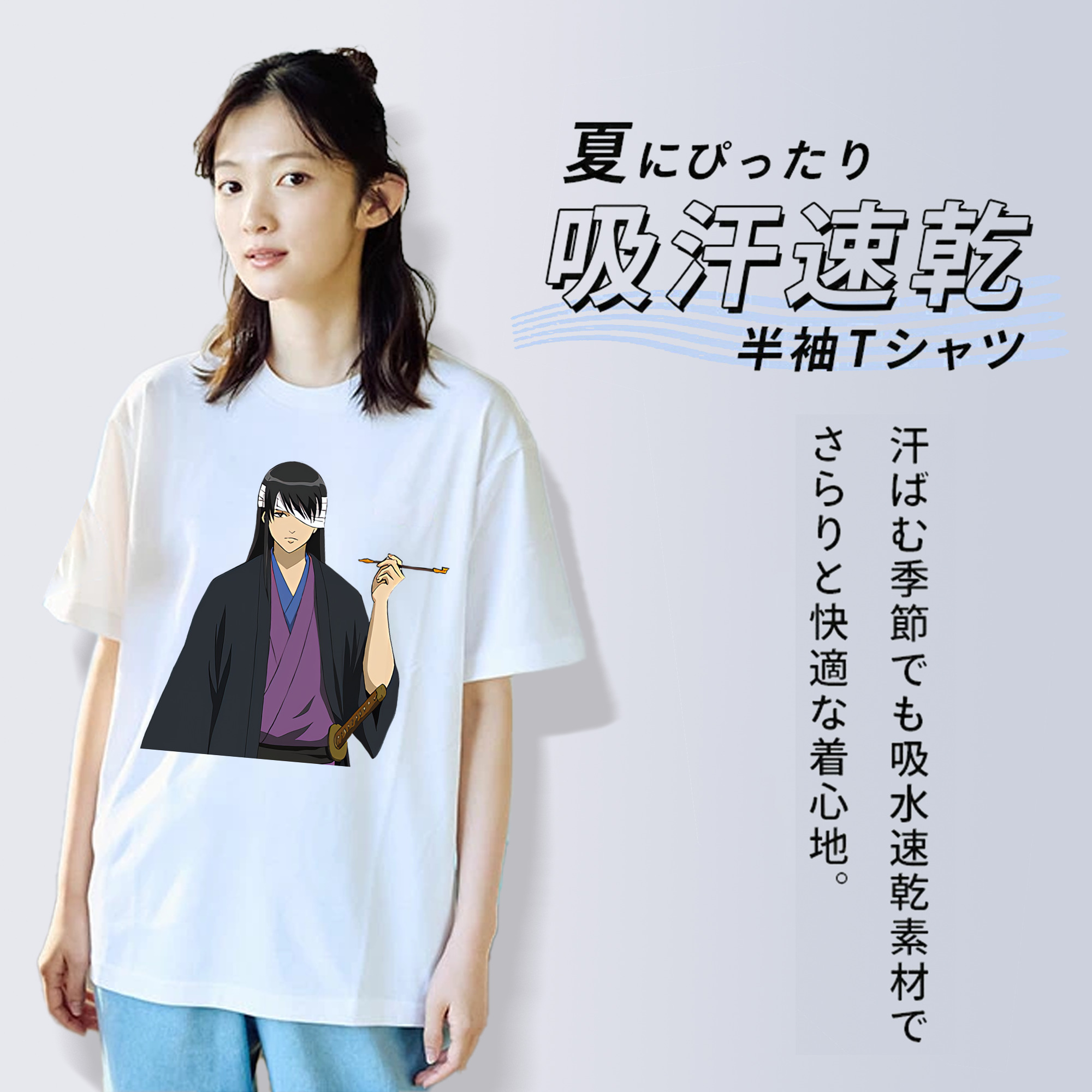 ぎんたま 坂田銀時（さかたぎんとき） 神楽 志村新八（しむら しんぱち） GINTAMA Sakata Gintoki Kagura Shimura Shinpachi レディースカジュアルプリントTシャツ（綿100％）