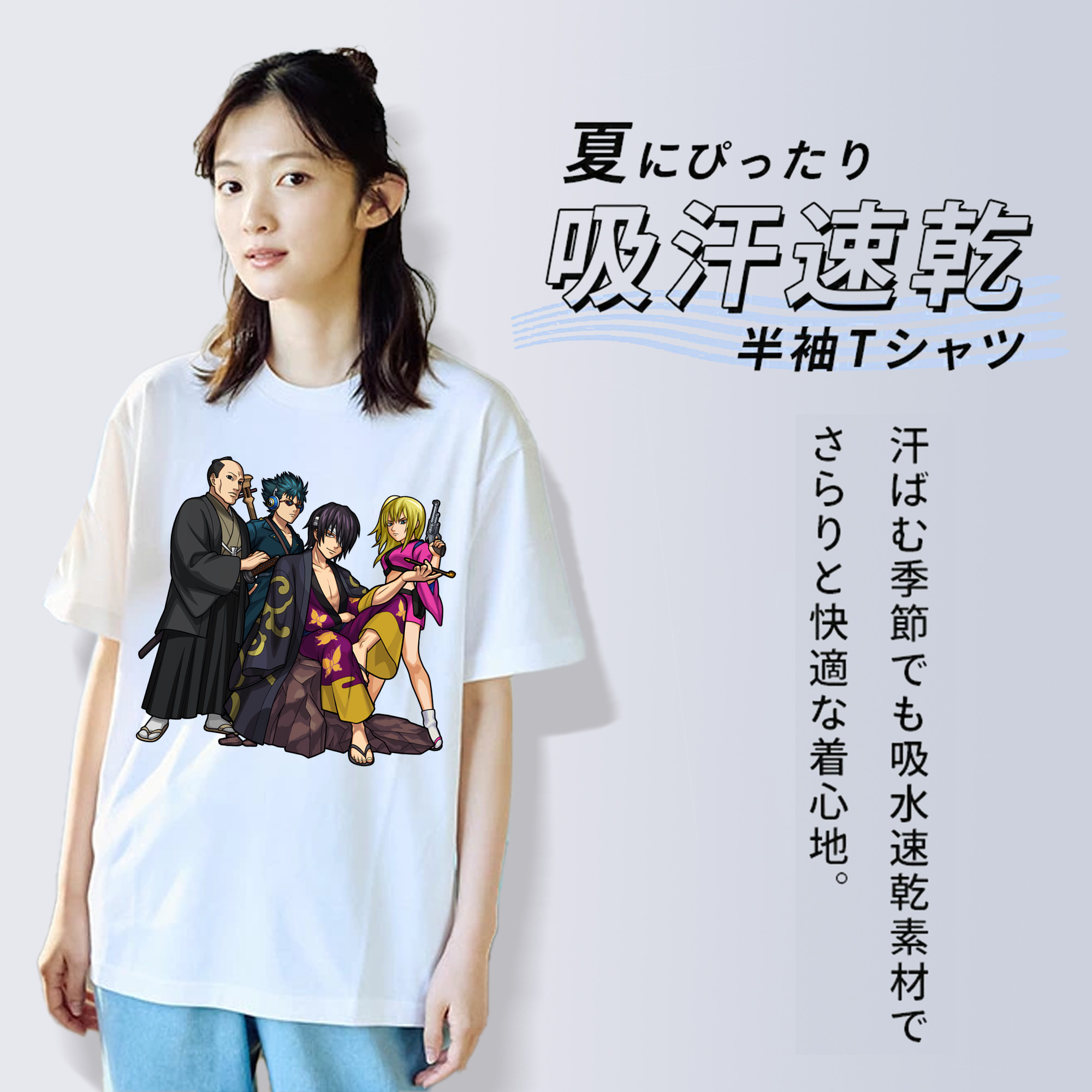 ぎんたま 坂田銀時（さかたぎんとき） 神楽 志村新八（しむら しんぱち） GINTAMA Sakata Gintoki Kagura Shimura Shinpachi レディースカジュアルプリントTシャツ（綿100％）