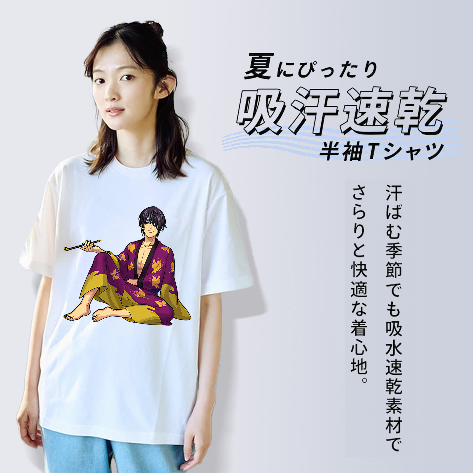 ぎんたま 坂田銀時（さかたぎんとき） 神楽 志村新八（しむら しんぱち） GINTAMA Sakata Gintoki Kagura Shimura Shinpachi レディースカジュアルプリントTシャツ（綿100％）