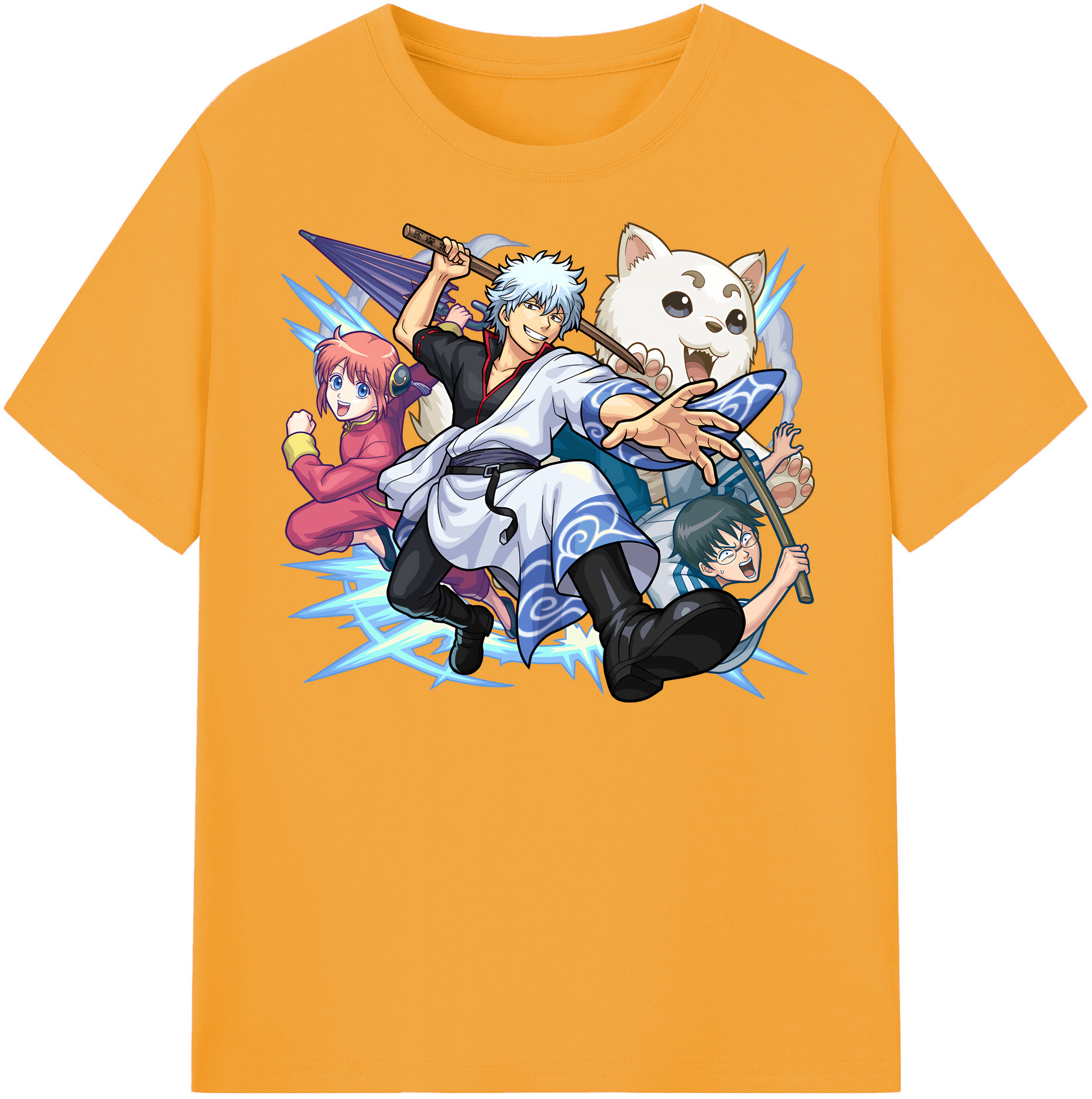 （画像用） ぎんたま 坂田銀時（さかたぎんとき） 神楽 志村新八（しむら しんぱち） GINTAMA Sakata Gintoki Kagura Shimura Shinpachi レディースカジュアルプリントTシャツ（綿100％）
