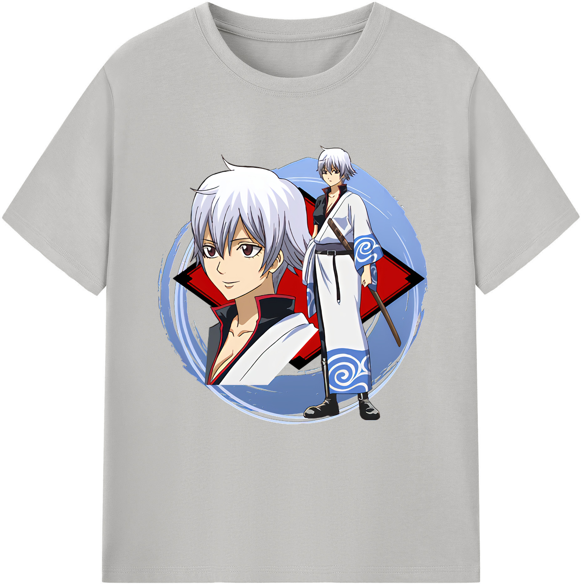 （画像用） ぎんたま 坂田銀時（さかたぎんとき） 神楽 志村新八（しむら しんぱち） GINTAMA Sakata Gintoki Kagura Shimura Shinpachi レディースカジュアルプリントTシャツ（綿100％）