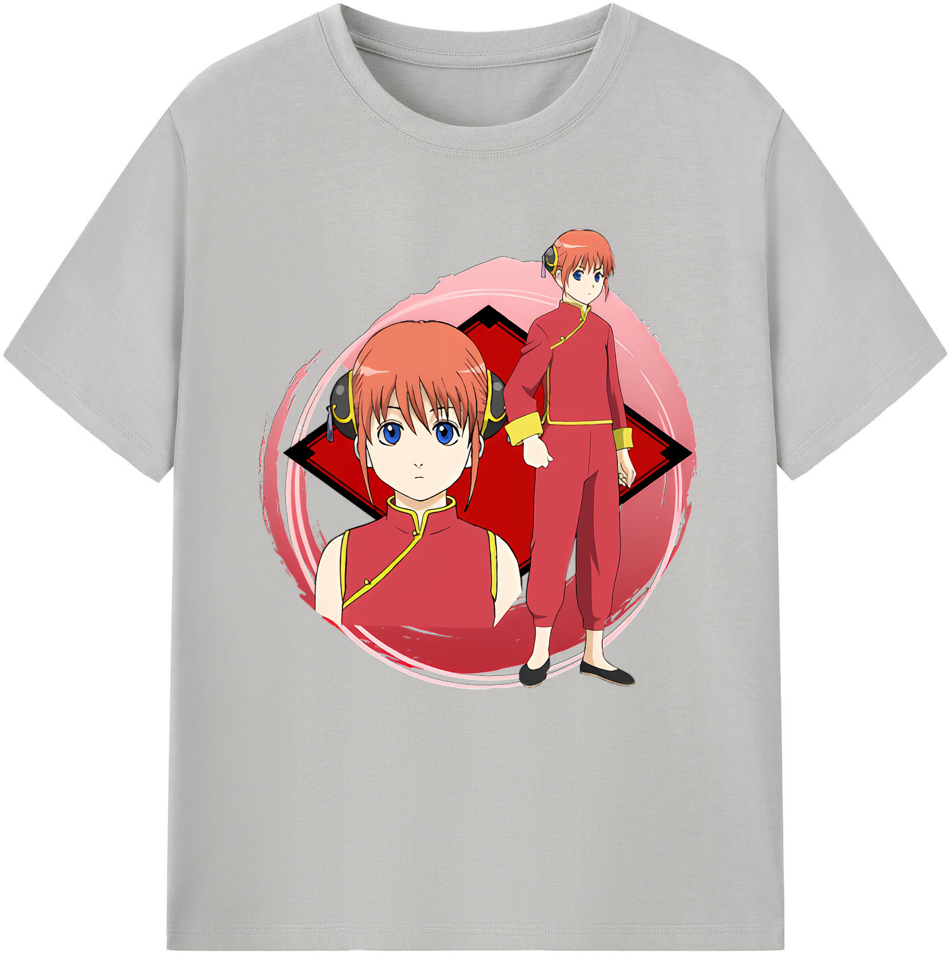（画像用） ぎんたま 坂田銀時（さかたぎんとき） 神楽 志村新八（しむら しんぱち） GINTAMA Sakata Gintoki Kagura Shimura Shinpachi レディースカジュアルプリントTシャツ（綿100％）