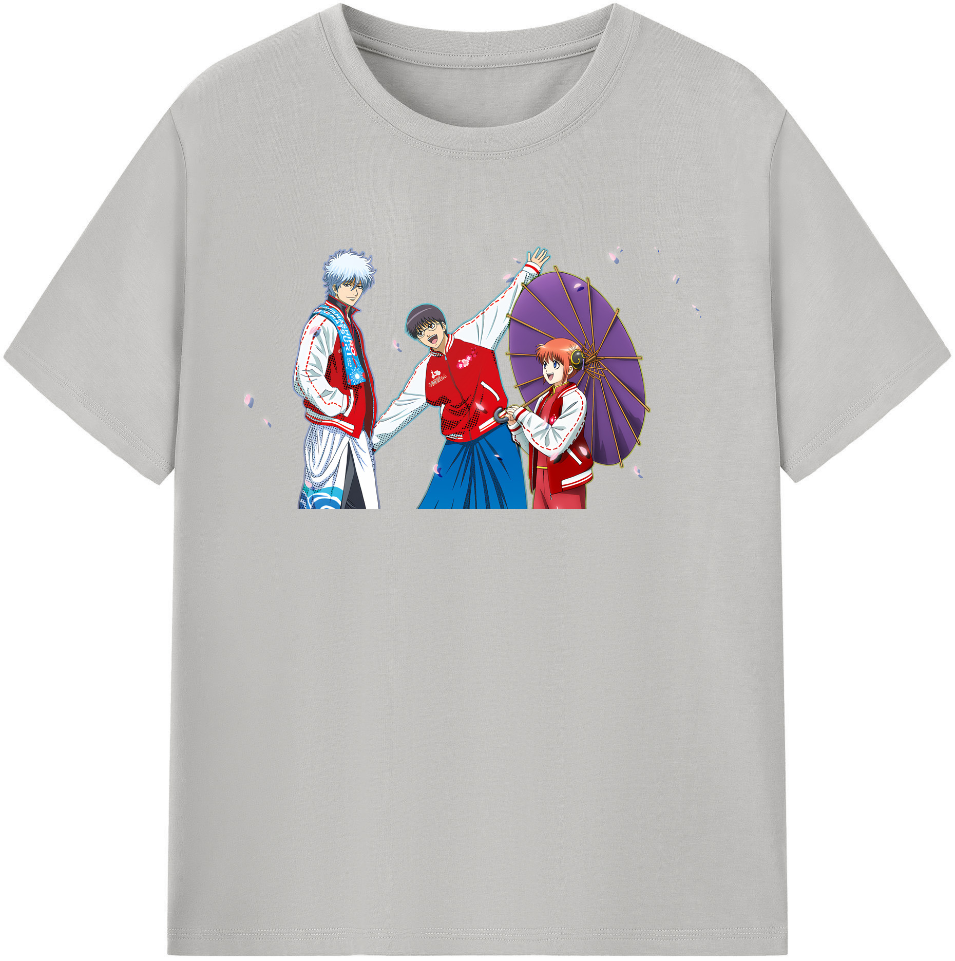 （画像用） ぎんたま 坂田銀時（さかたぎんとき） 神楽 志村新八（しむら しんぱち） GINTAMA Sakata Gintoki Kagura Shimura Shinpachi レディースカジュアルプリントTシャツ（綿100％）