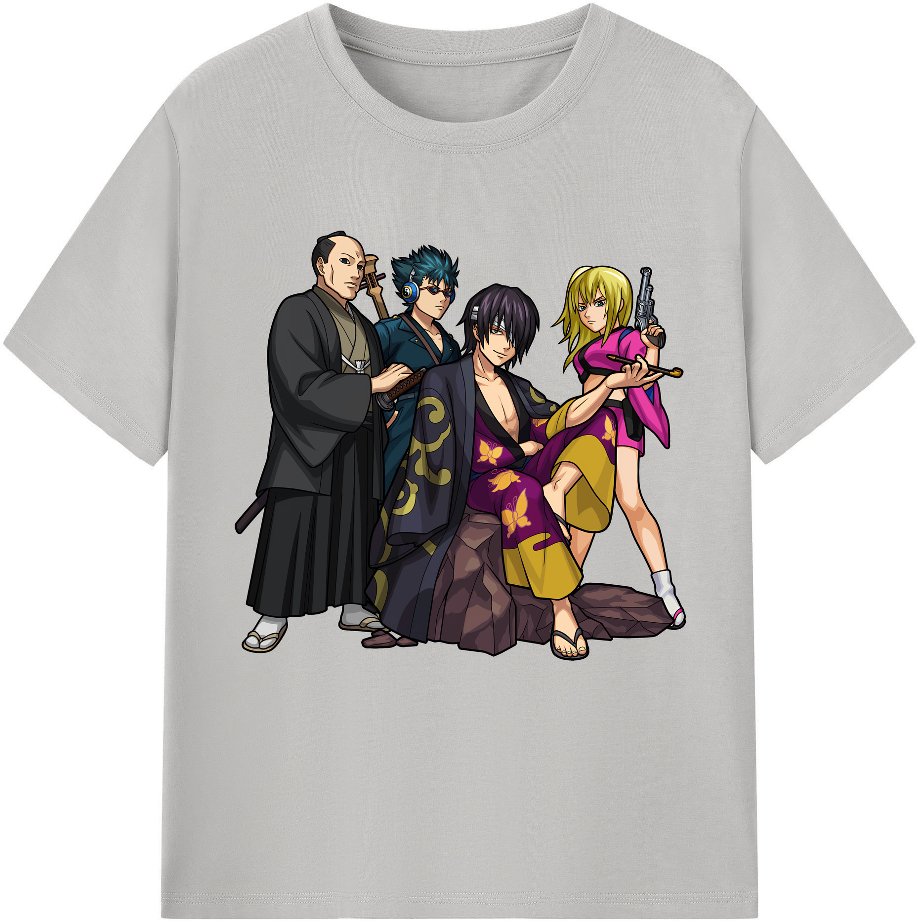（画像用） ぎんたま 坂田銀時（さかたぎんとき） 神楽 志村新八（しむら しんぱち） GINTAMA Sakata Gintoki Kagura Shimura Shinpachi レディースカジュアルプリントTシャツ（綿100％）