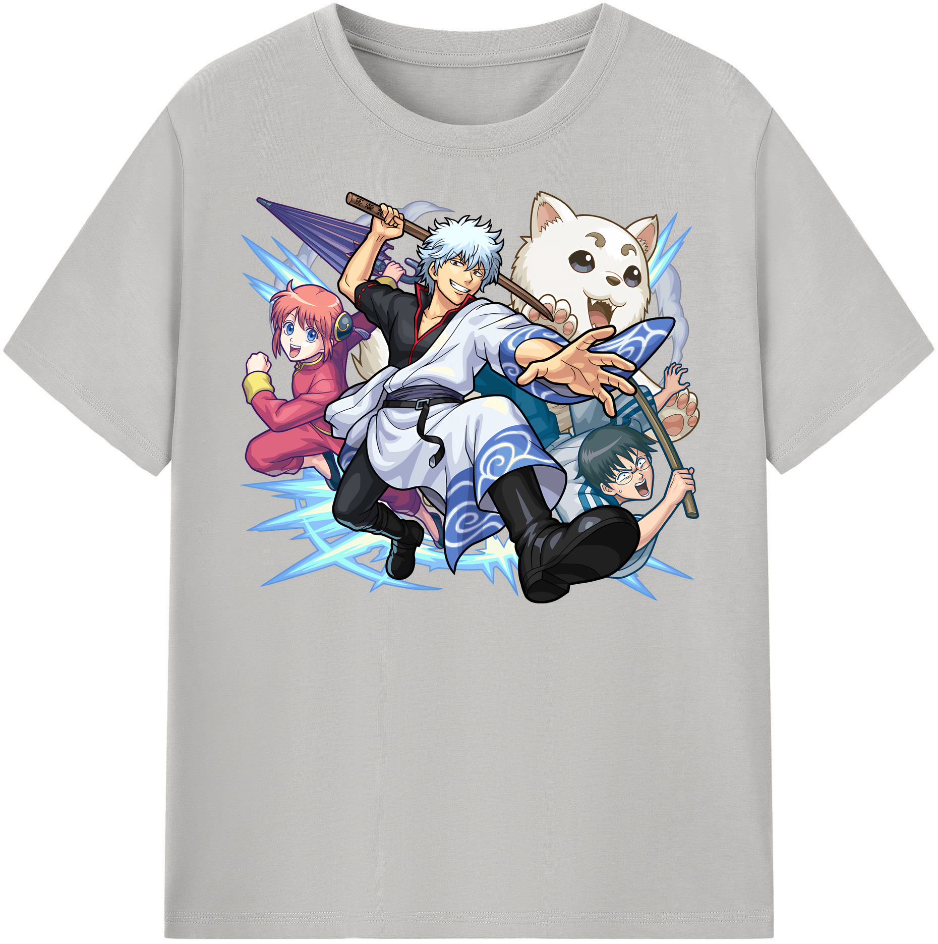 （画像用） ぎんたま 坂田銀時（さかたぎんとき） 神楽 志村新八（しむら しんぱち） GINTAMA Sakata Gintoki Kagura Shimura Shinpachi レディースカジュアルプリントTシャツ（綿100％）