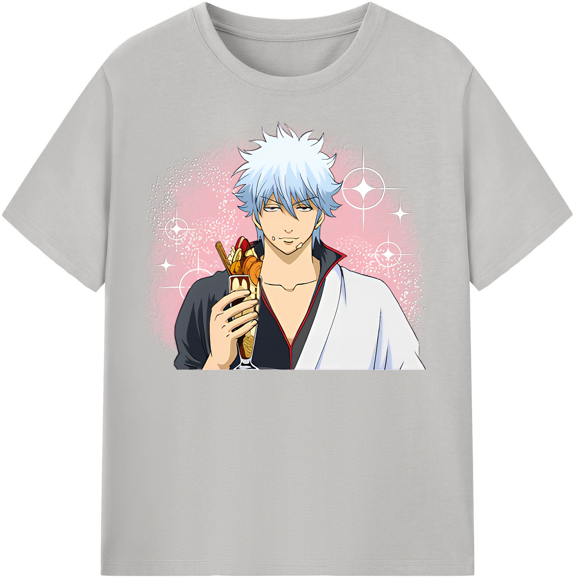 （画像用） ぎんたま 坂田銀時（さかたぎんとき） 神楽 志村新八（しむら しんぱち） GINTAMA Sakata Gintoki Kagura Shimura Shinpachi レディースカジュアルプリントTシャツ（綿100％）