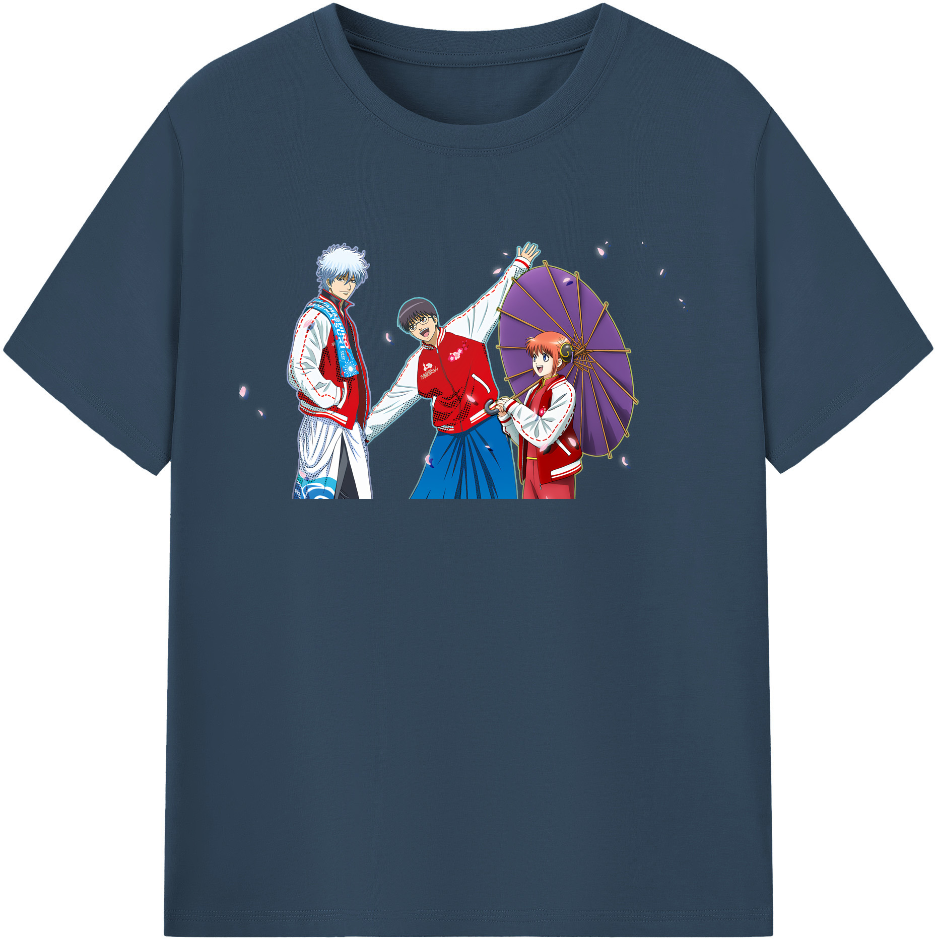 （画像用） ぎんたま 坂田銀時（さかたぎんとき） 神楽 志村新八（しむら しんぱち） GINTAMA Sakata Gintoki Kagura Shimura Shinpachi レディースカジュアルプリントTシャツ（綿100％）